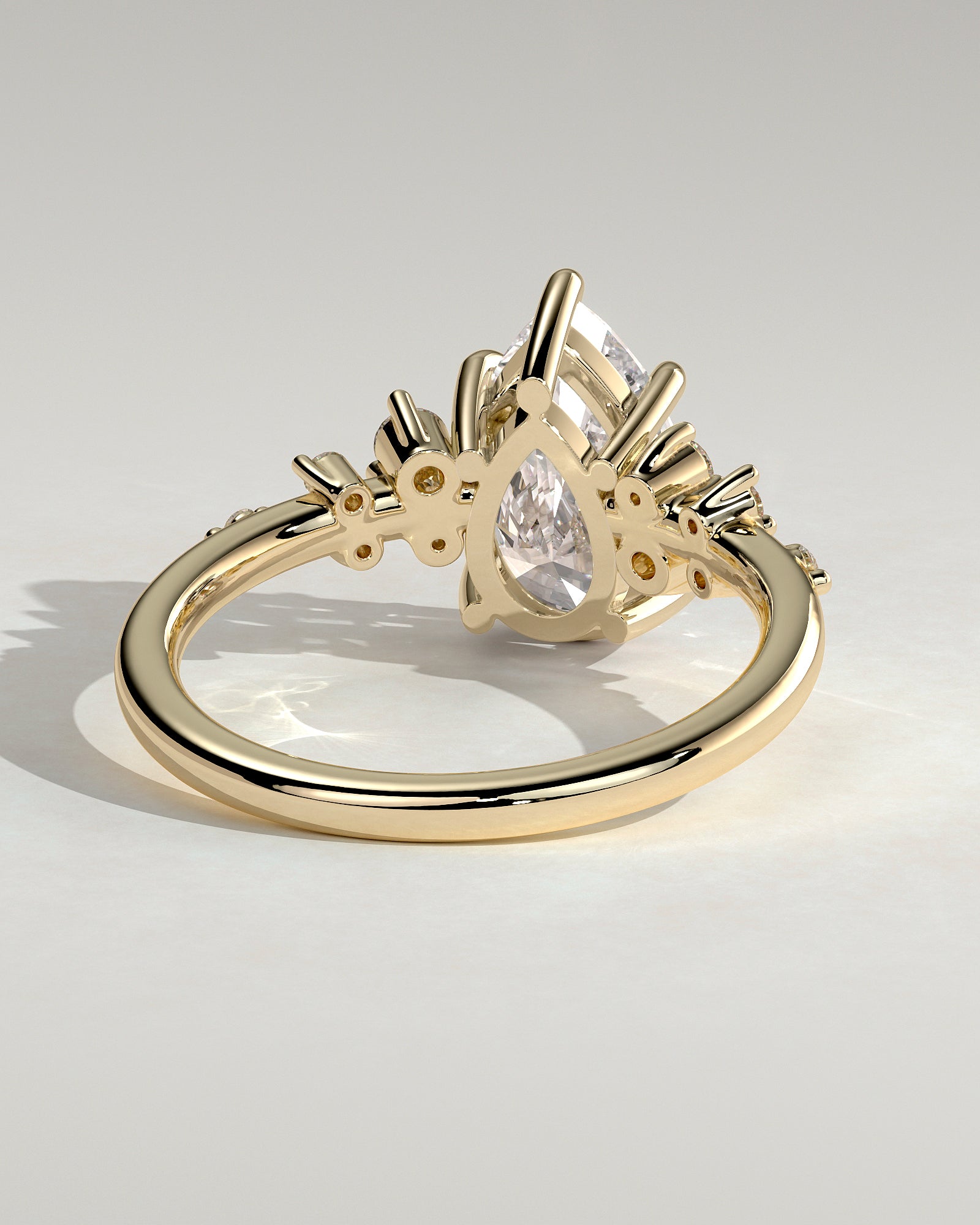 2.0CT Pear Cut Lab Grown Diamond Cluster Engagement Ring
