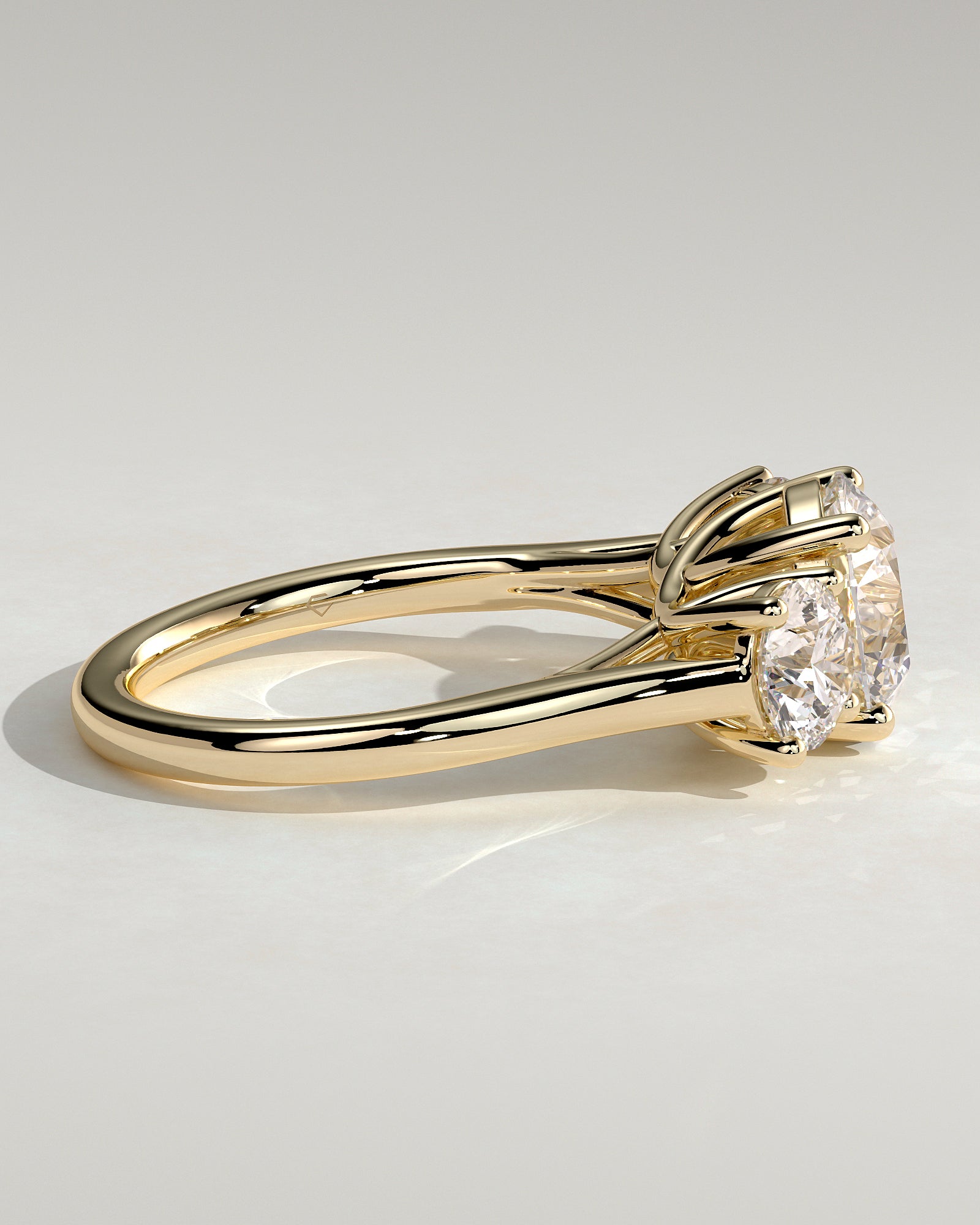 2.0CT Round Lab Grown Diamond Three Stone Engagement Ring