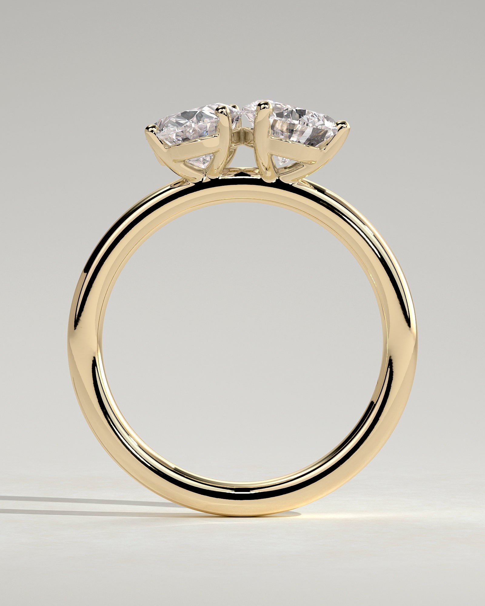 1.50CT Oval & 1.50CT Pear Lab Grown Diamond Toi et Moi Engagement Ring