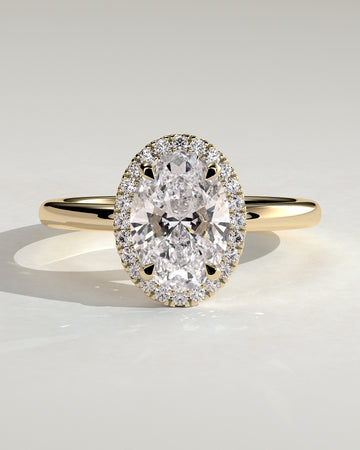2.0CT Oval Lab Grown Diamond Halo Solitaire Engagement Ring