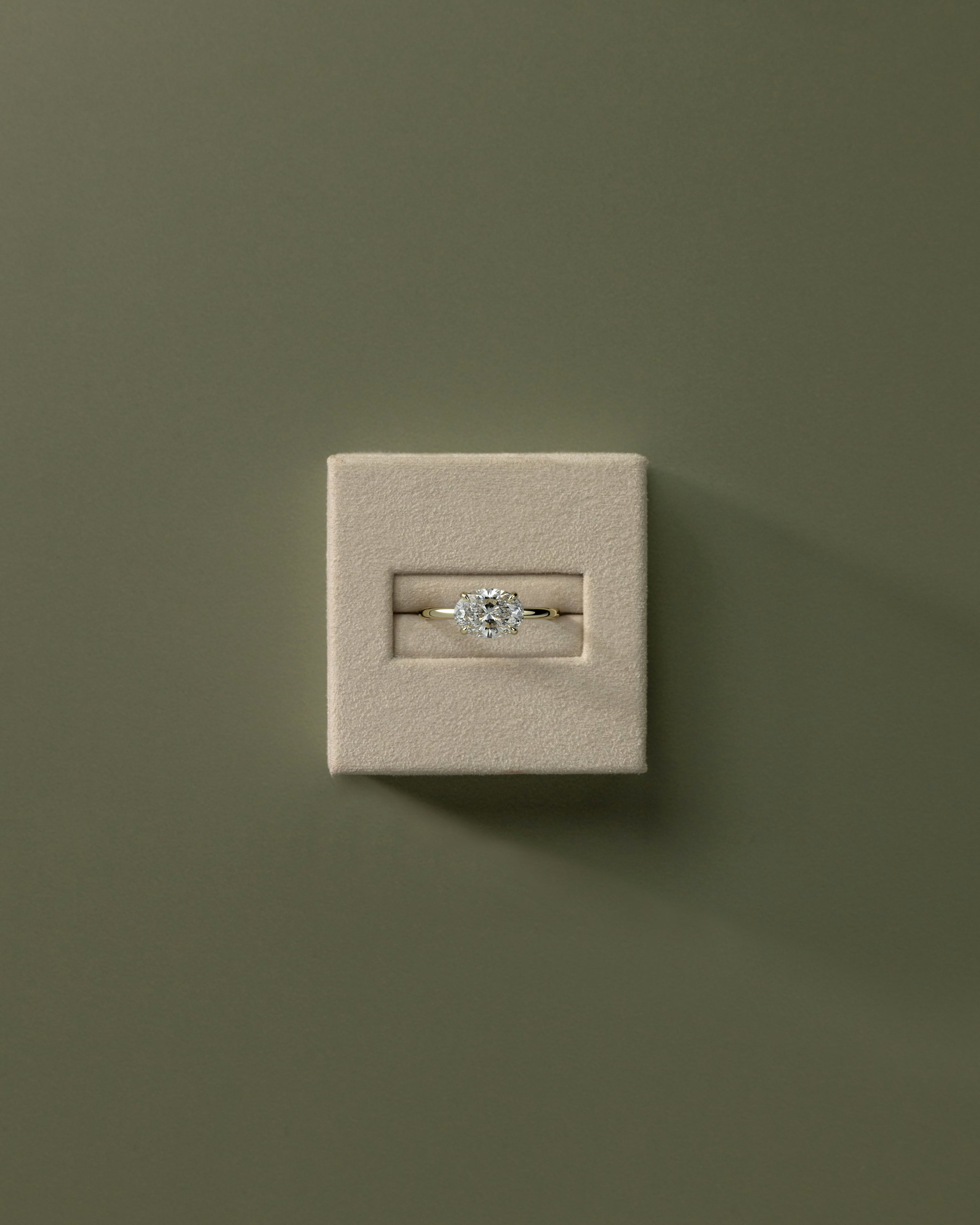 2.0CT East West Oval Lab Grown Diamond Solitaire Engagement Ring