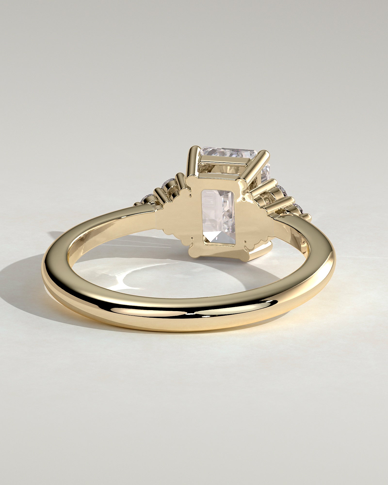 2.0CT Emerald Cut Lab Grown Diamond Cluster Engagement Ring