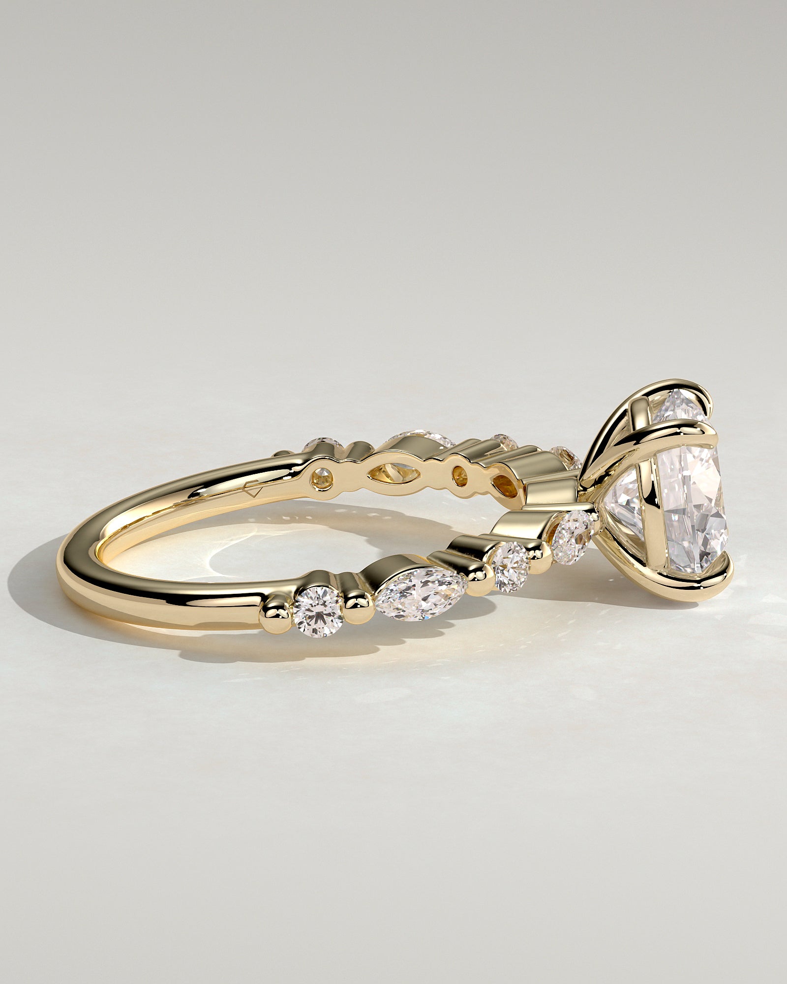 2.0CT Round Lab Grown Diamond Floating Bubble Pave Engagement Ring