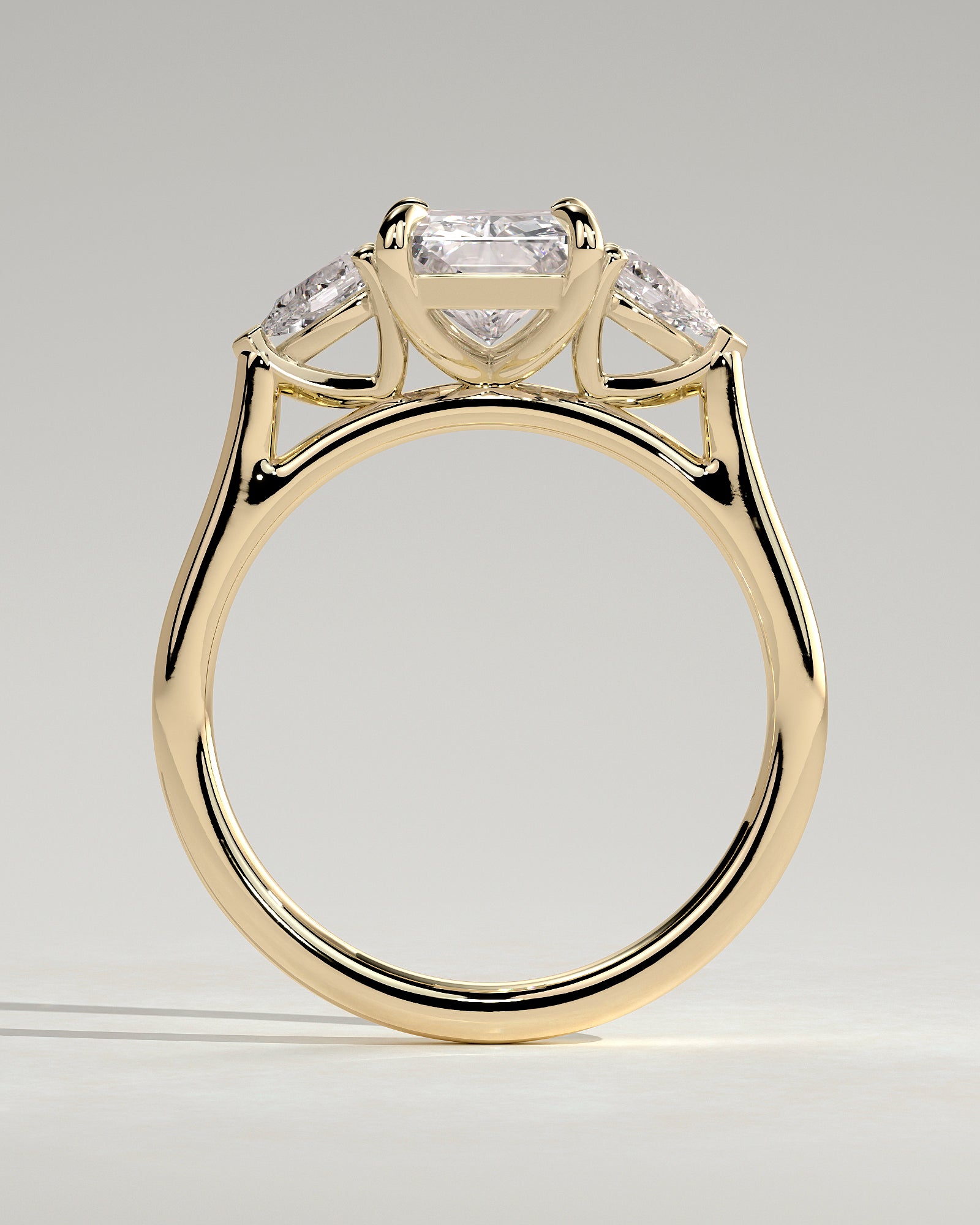 2.0CT Radiant Cut Lab Grown Diamond Three Stone Engagement Ring