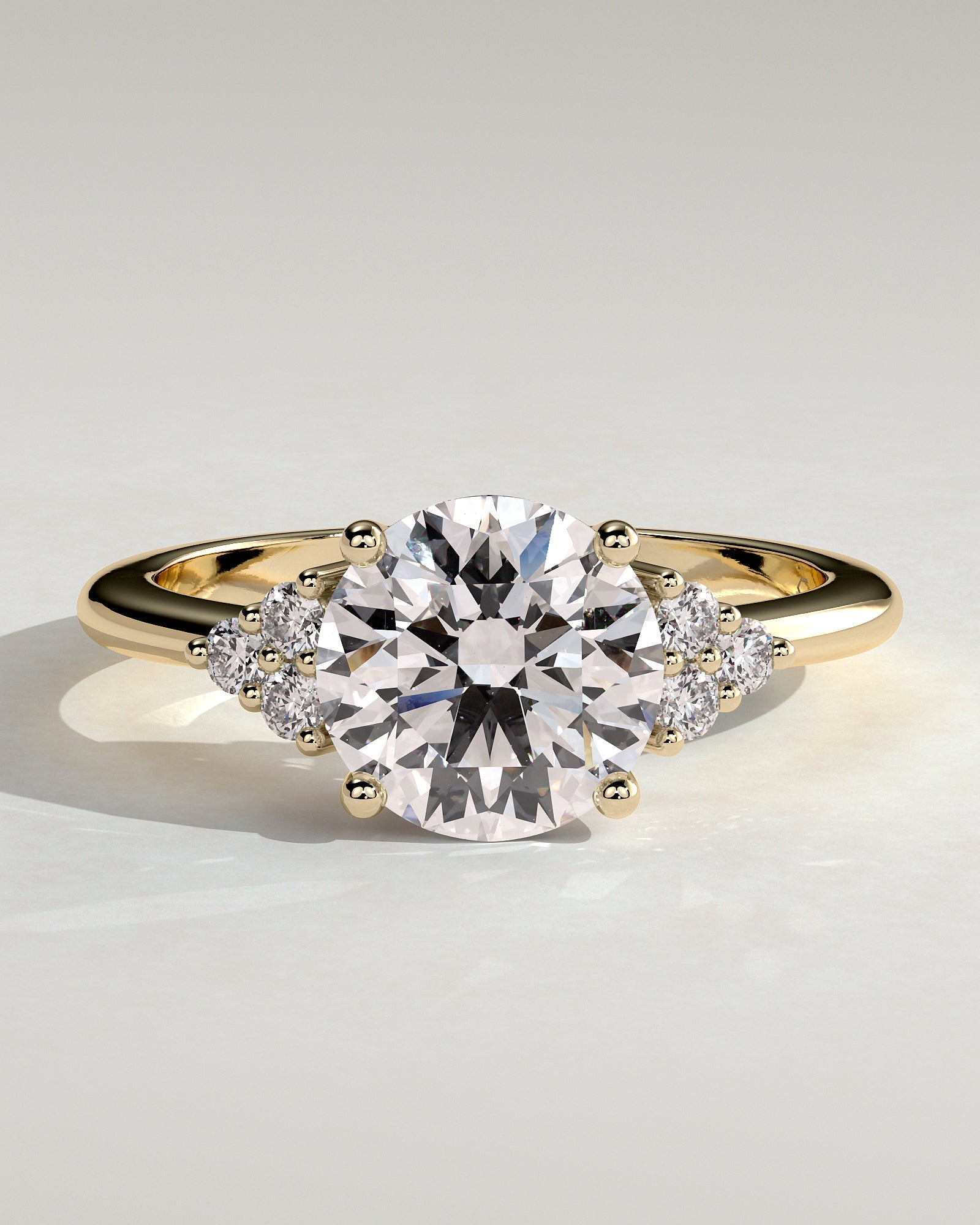 2.0CT Round Cut Lab Grown Diamond Cluster Engagement Ring