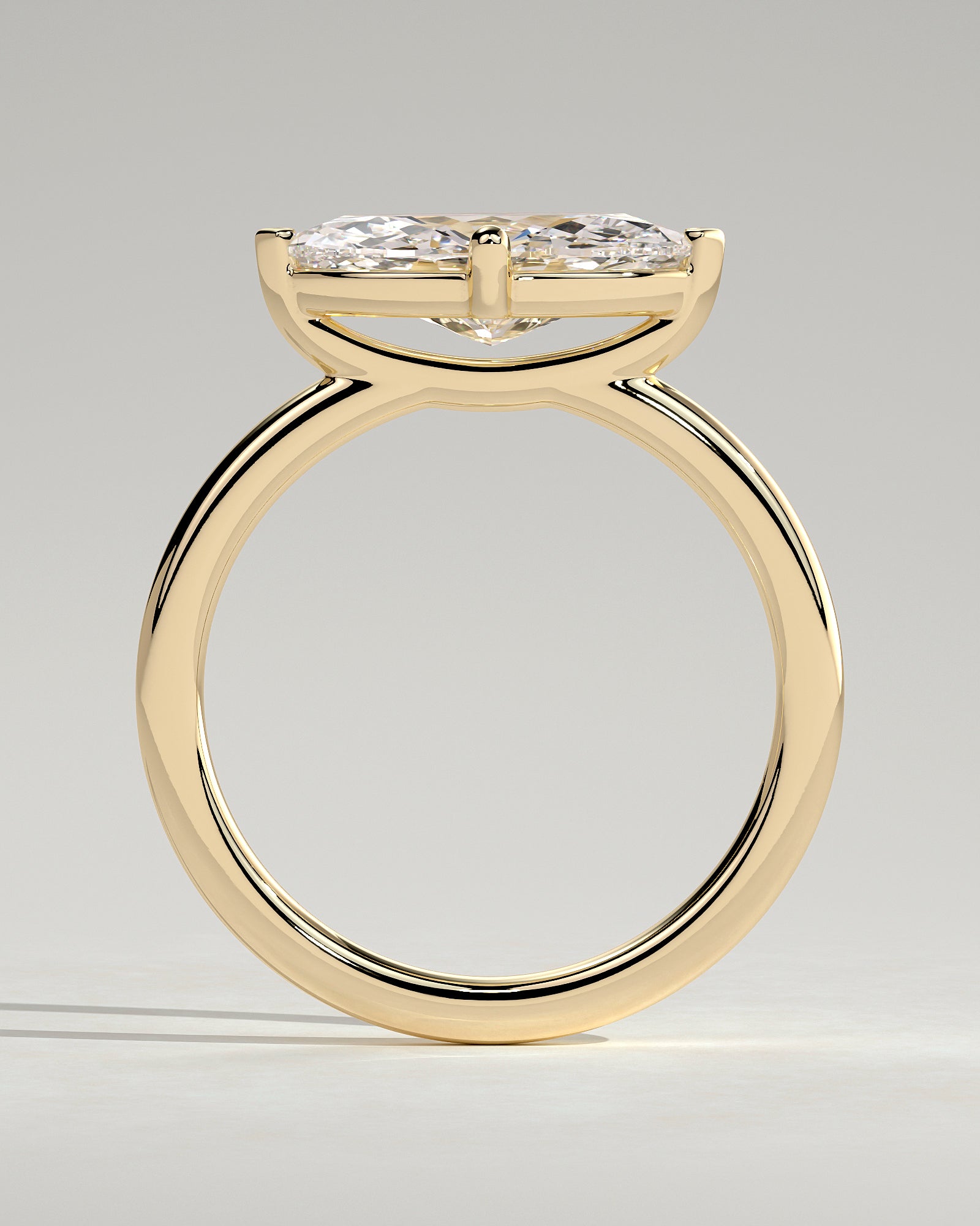 2.0CT East West Marquise Lab Grown Diamond Solitaire Engagement Ring