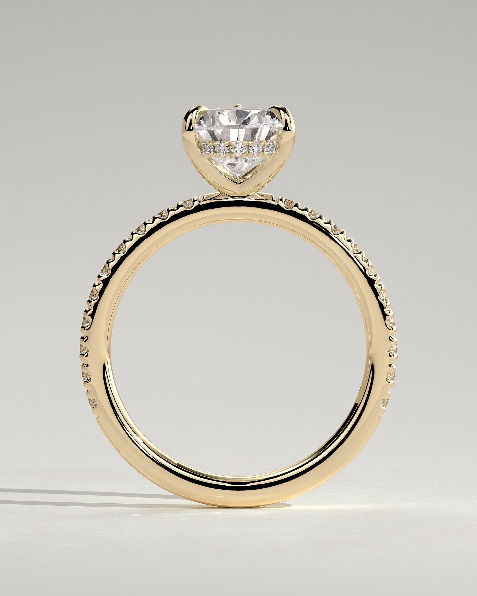 2.0CT Pear Lab Grown Diamond Hidden Halo Pave Engagement Ring