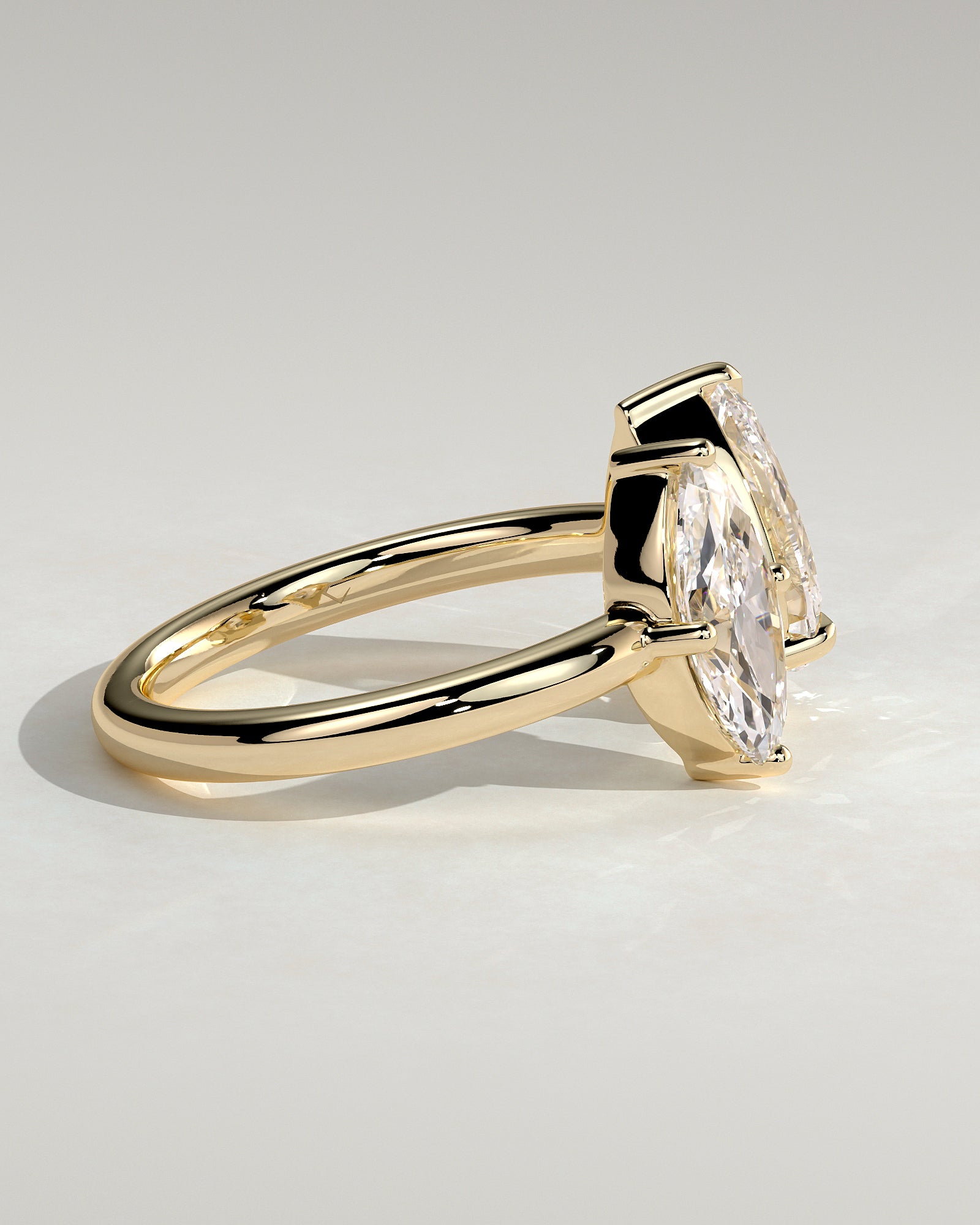 1.15CT Marquise & 1.65CT Pear Lab Grown Diamond Toi et Moi Open Cuff Band Engagement Ring