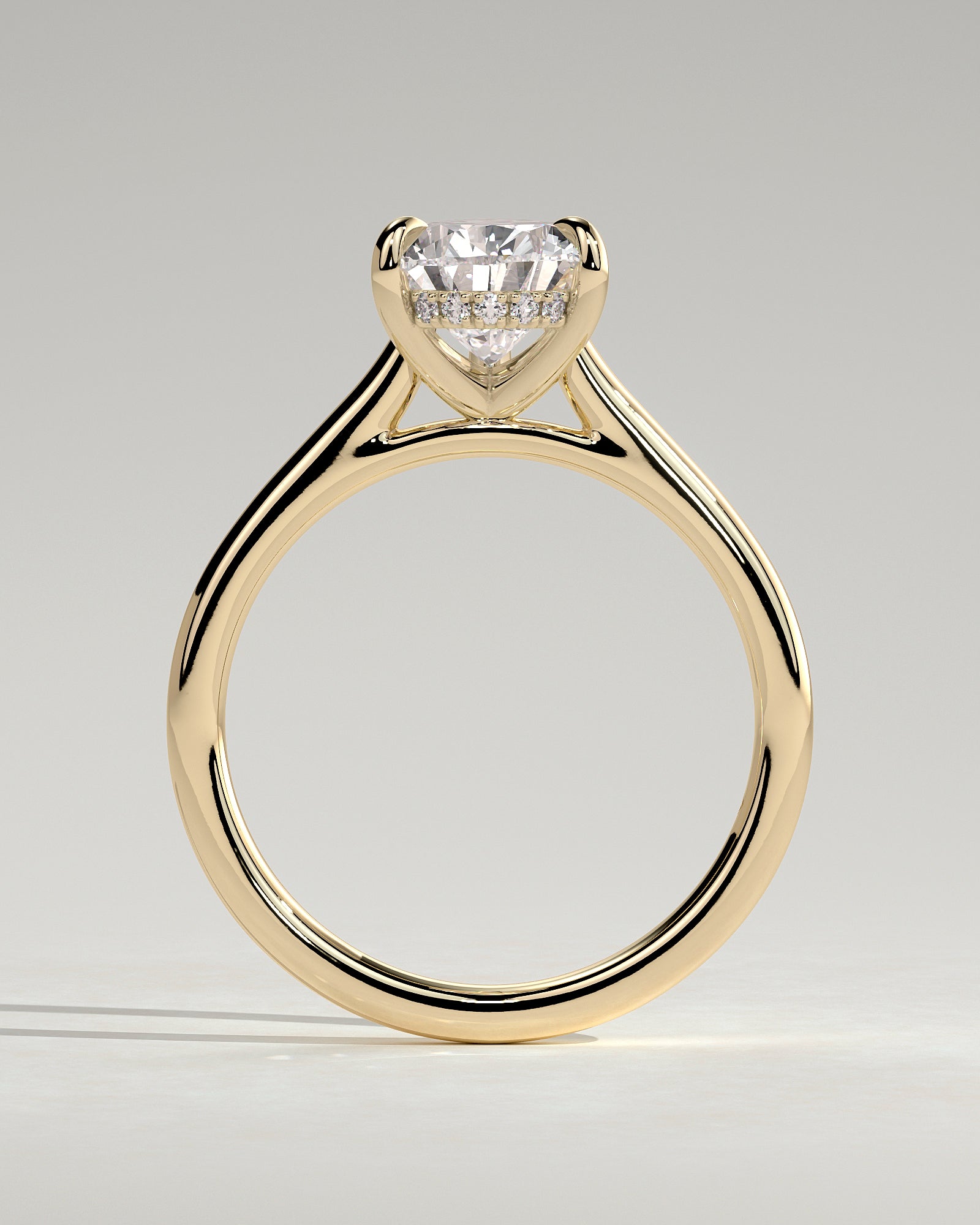2.0CT Pear Lab Grown Diamond Hidden Halo Cathedral Engagement Ring