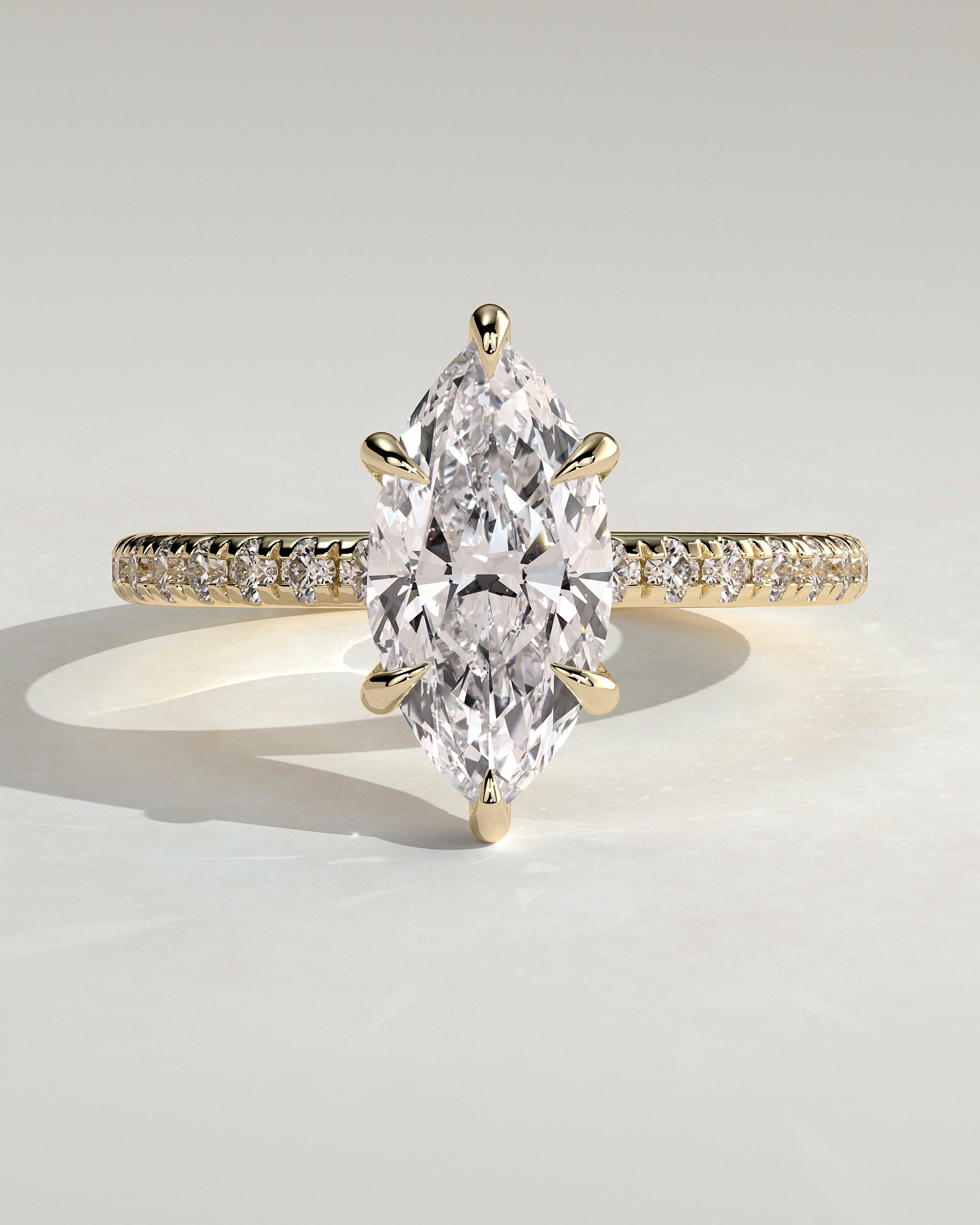 2.0CT  Marquise Lab Grown Diamond Hidden Halo Pave Engagement Ring
