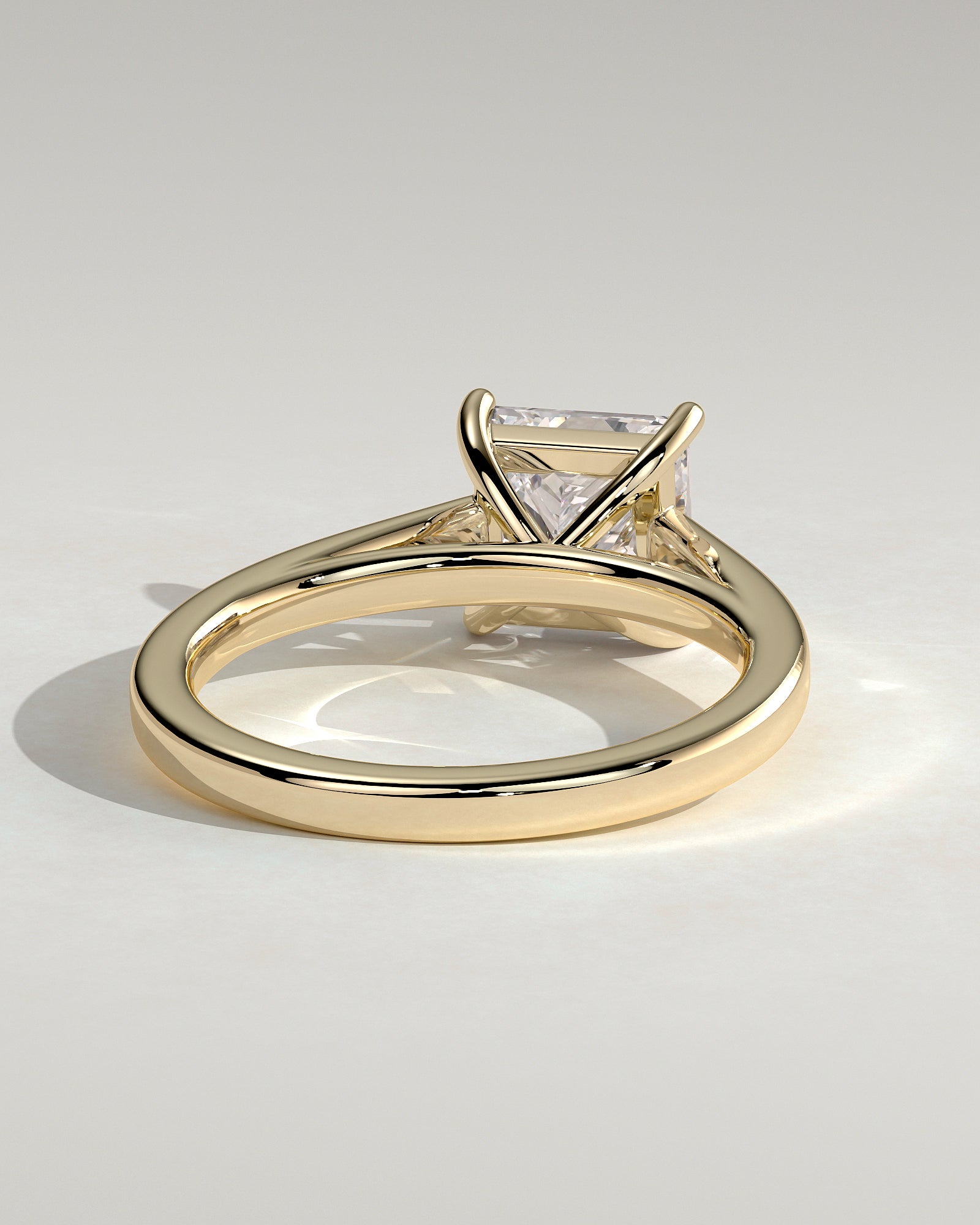 2.0CT Princess Lab Grown Diamond Cathedral Engagement Ring