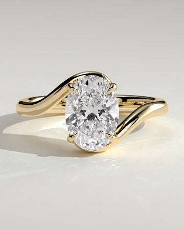 2.0CT Oval Lab Grown Diamond Solitaire Bypass Engagement Ring