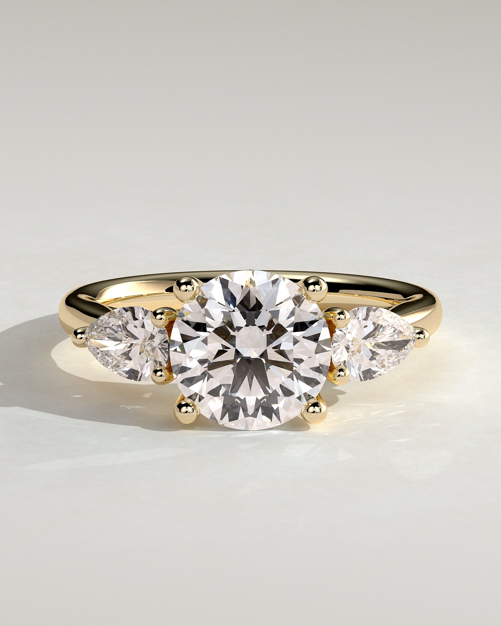 2.0CT Round Cut Lab Grown Diamond Three Stone Engagement Ring