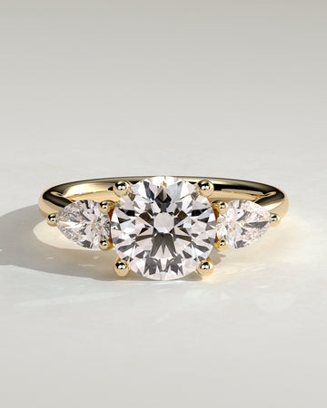 2.0CT Round Cut Lab Grown Diamond Three Stone Engagement Ring