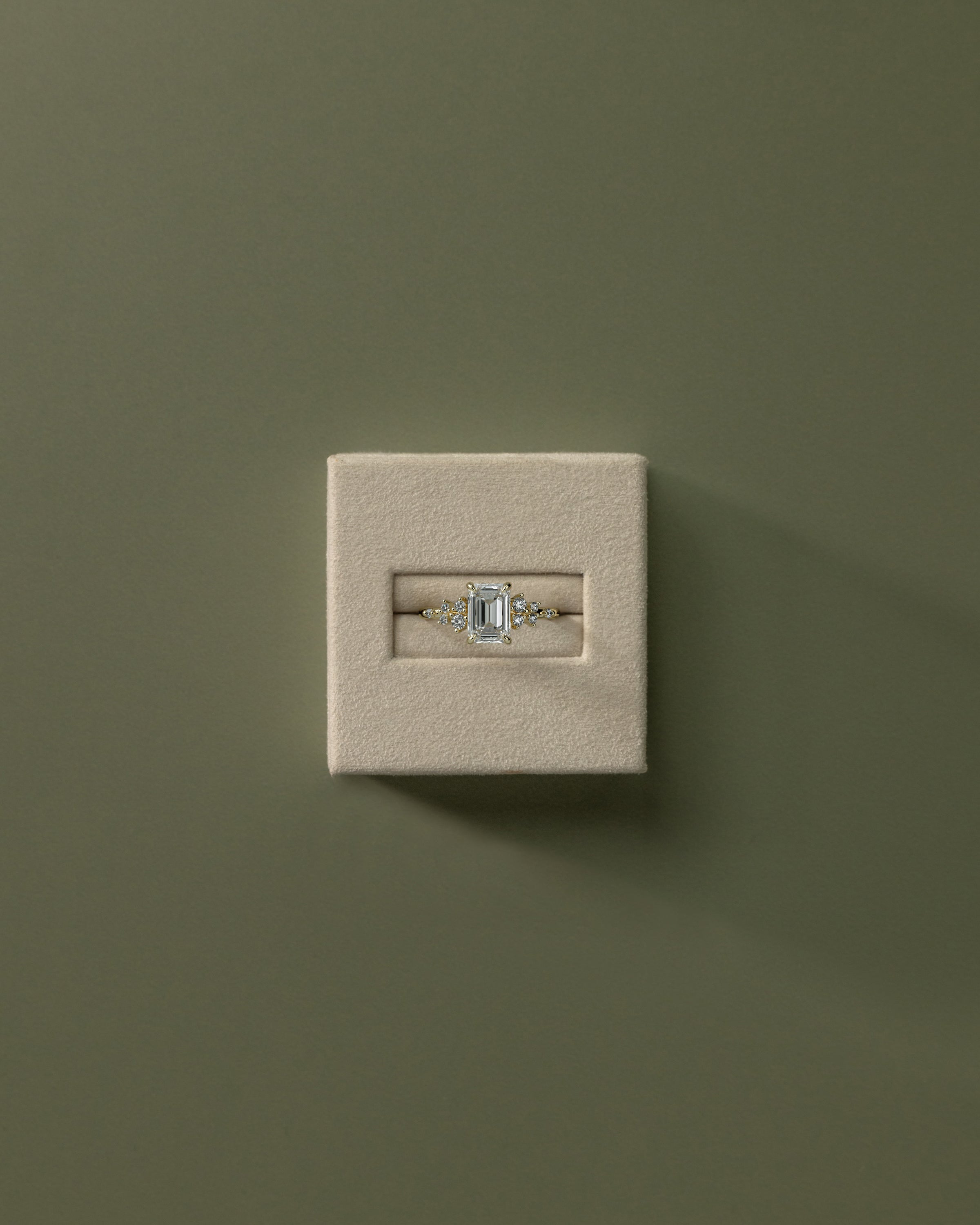2.0CT Emerald Cut Lab Grown Diamond Cluster Engagement Ring