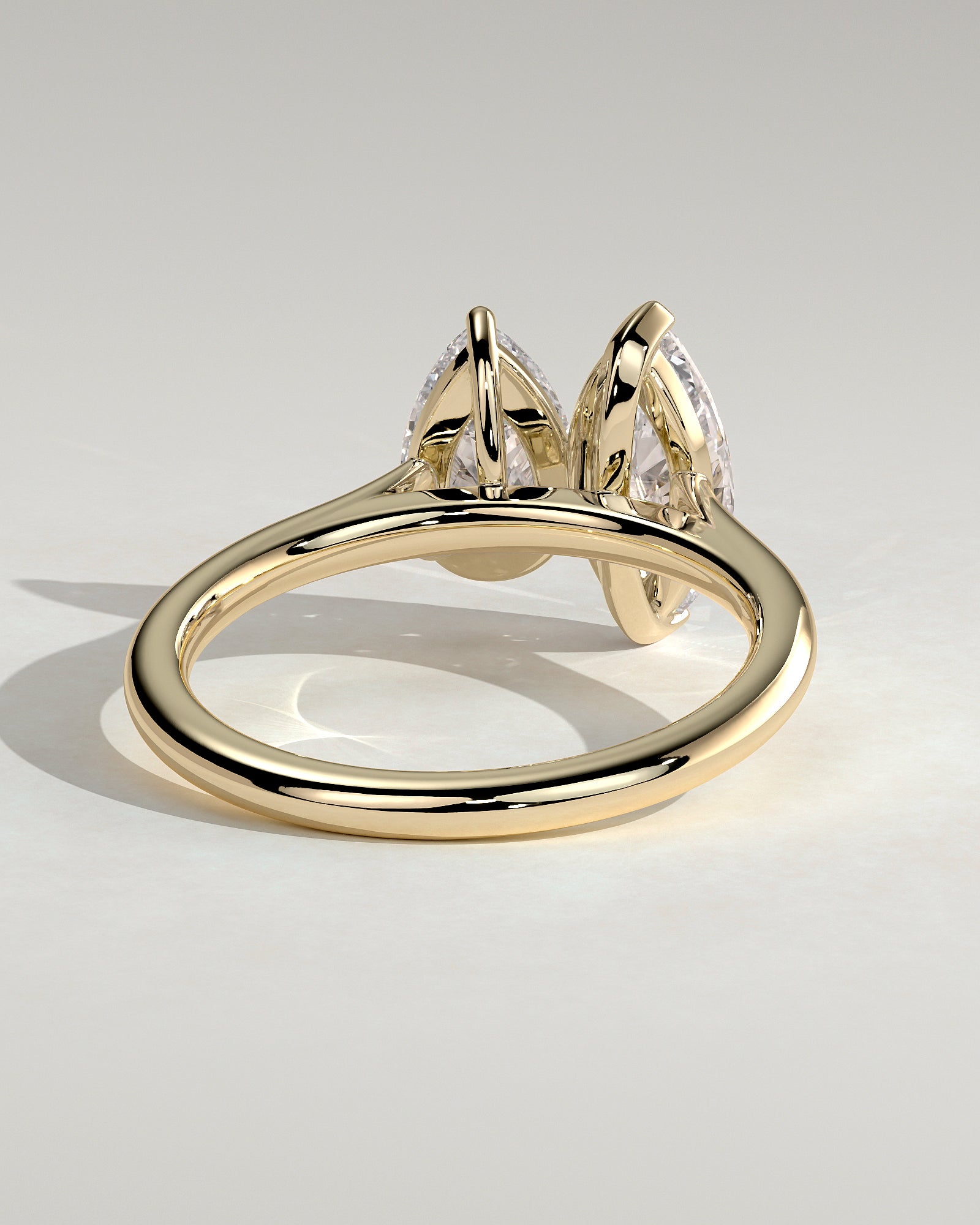 1.50CT Marquise & 1.80CT Pear Lab Grown Diamond Cathedral Toi et Moi Engagement Ring