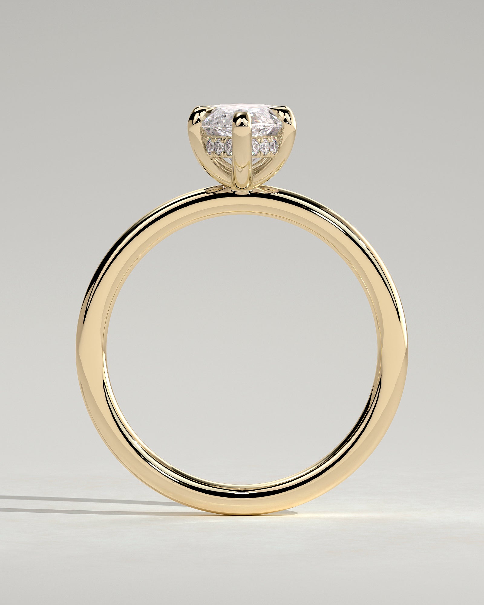 2.0CT Marquise Lab Grown Diamond Hidden Halo Solitaire Engagement Ring