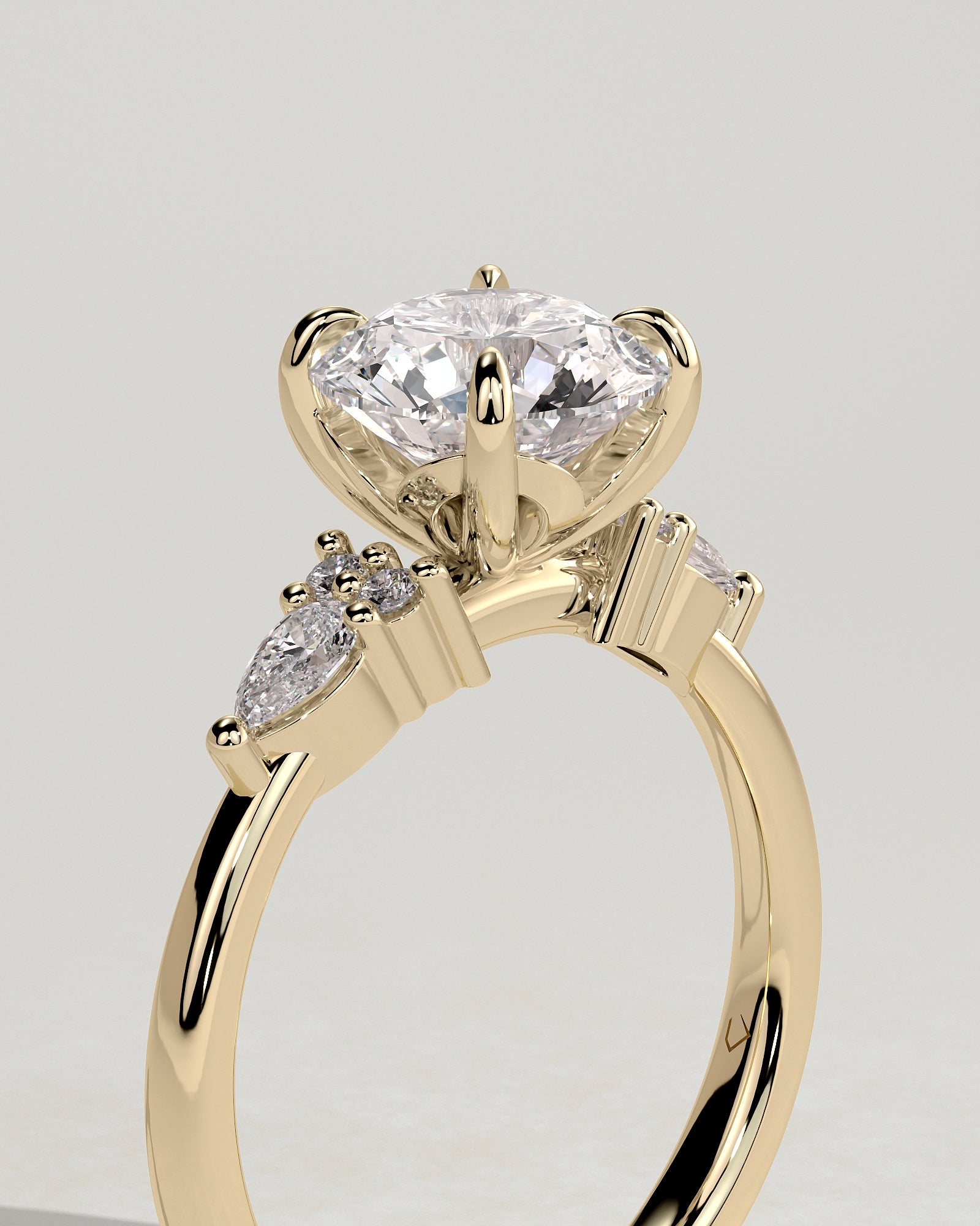 2.0CT Round Lab Grown Diamond Cluster Engagement Ring