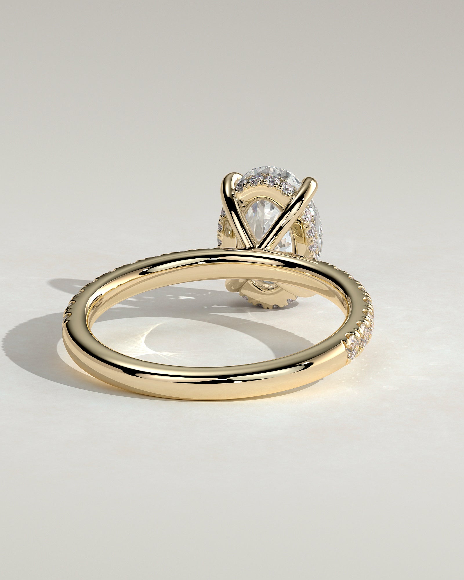 2.0CT Oval Lab Grown Diamond Hidden Halo Pave Engagement Ring