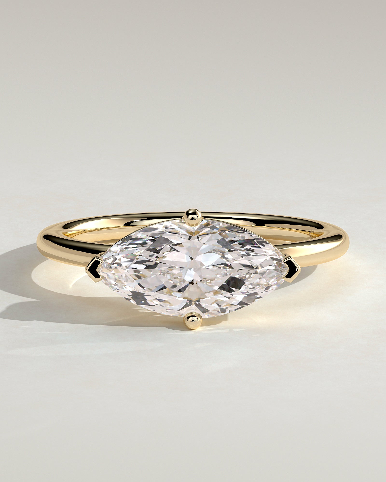 2.0CT East West Marquise Lab Grown Diamond Solitaire Engagement Ring