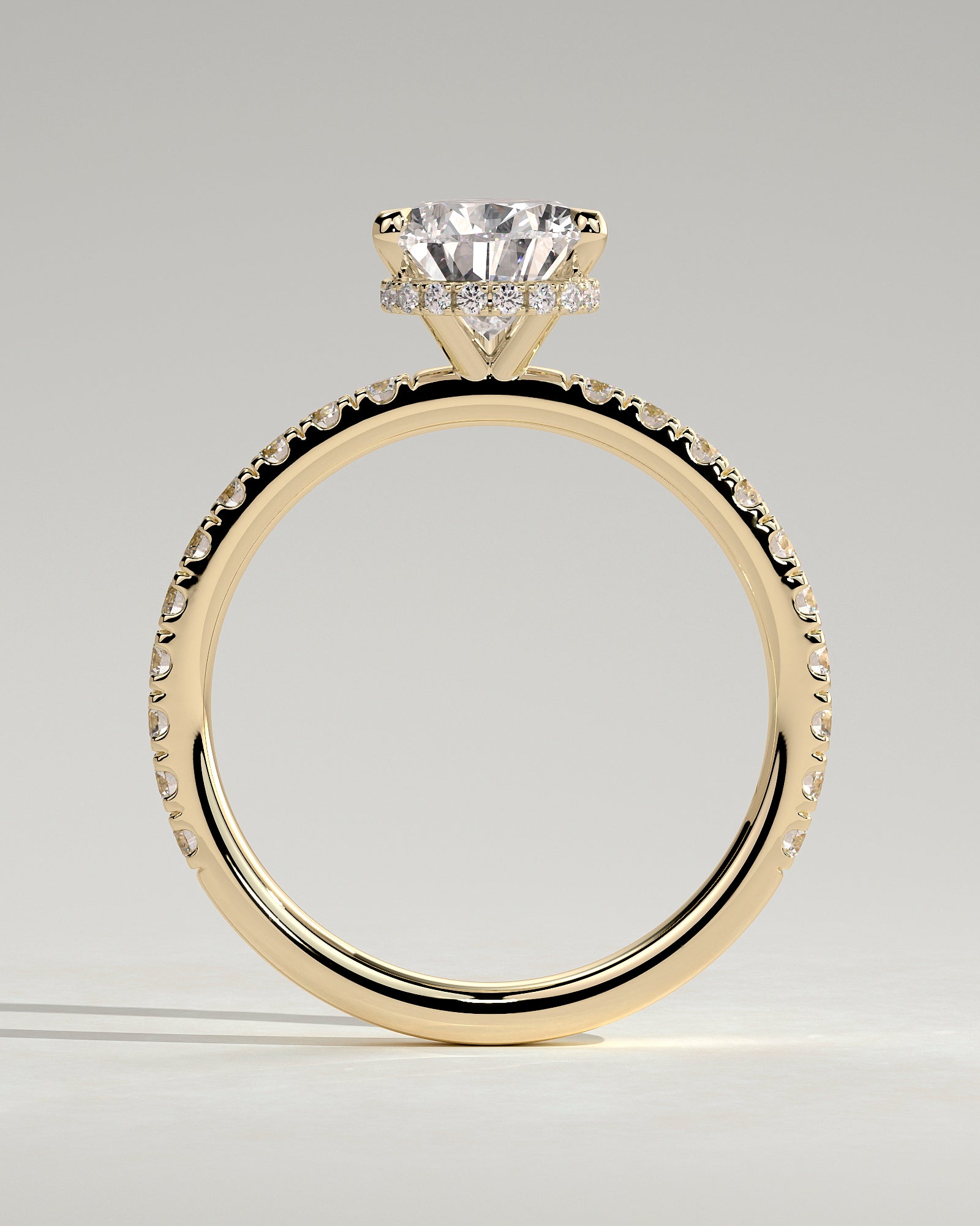 2.0CT Pear Lab Grown Diamond Hidden Halo Pave Engagement Ring