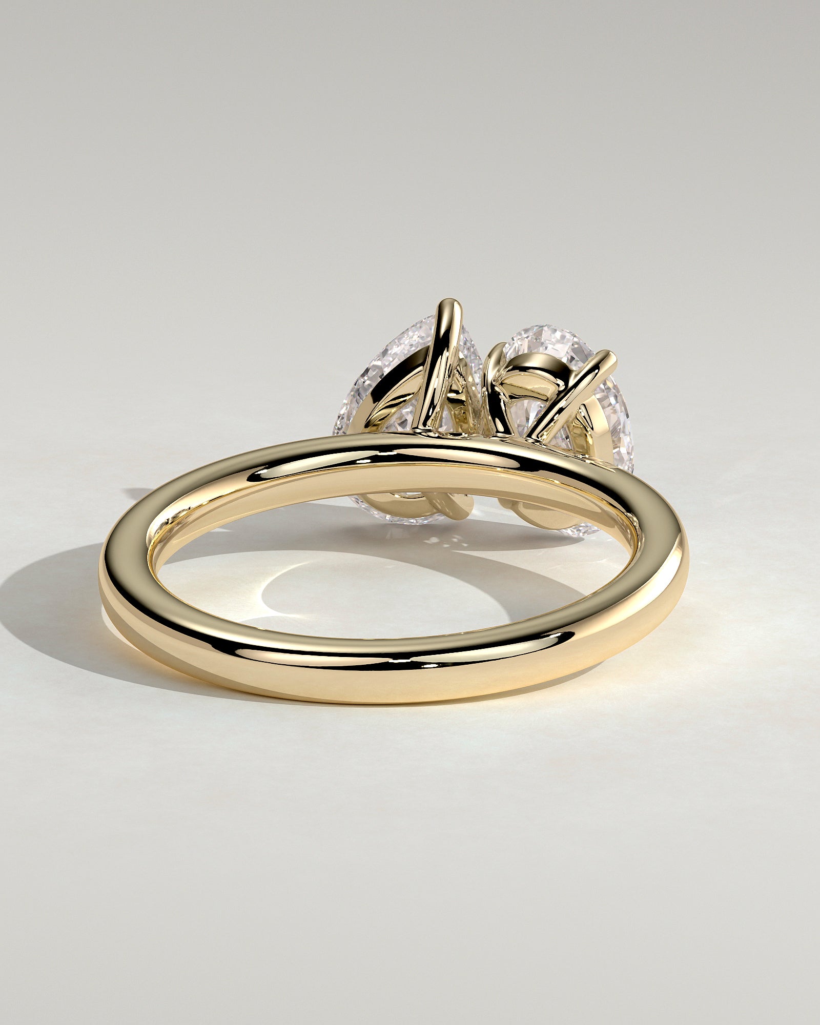 1.50CT Oval & 1.50CT Pear Lab Grown Diamond Toi et Moi Engagement Ring