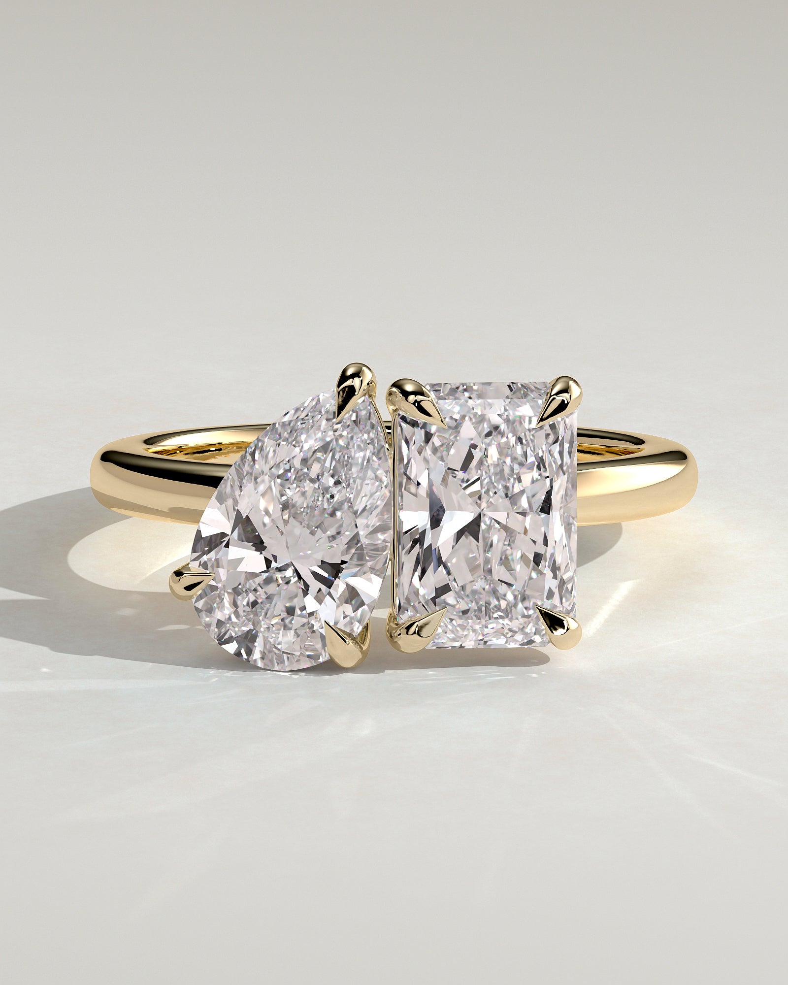 1.50CT Pear & 1.80CT Radiant Lab Grown Diamond Toi et Moi Engagement Ring