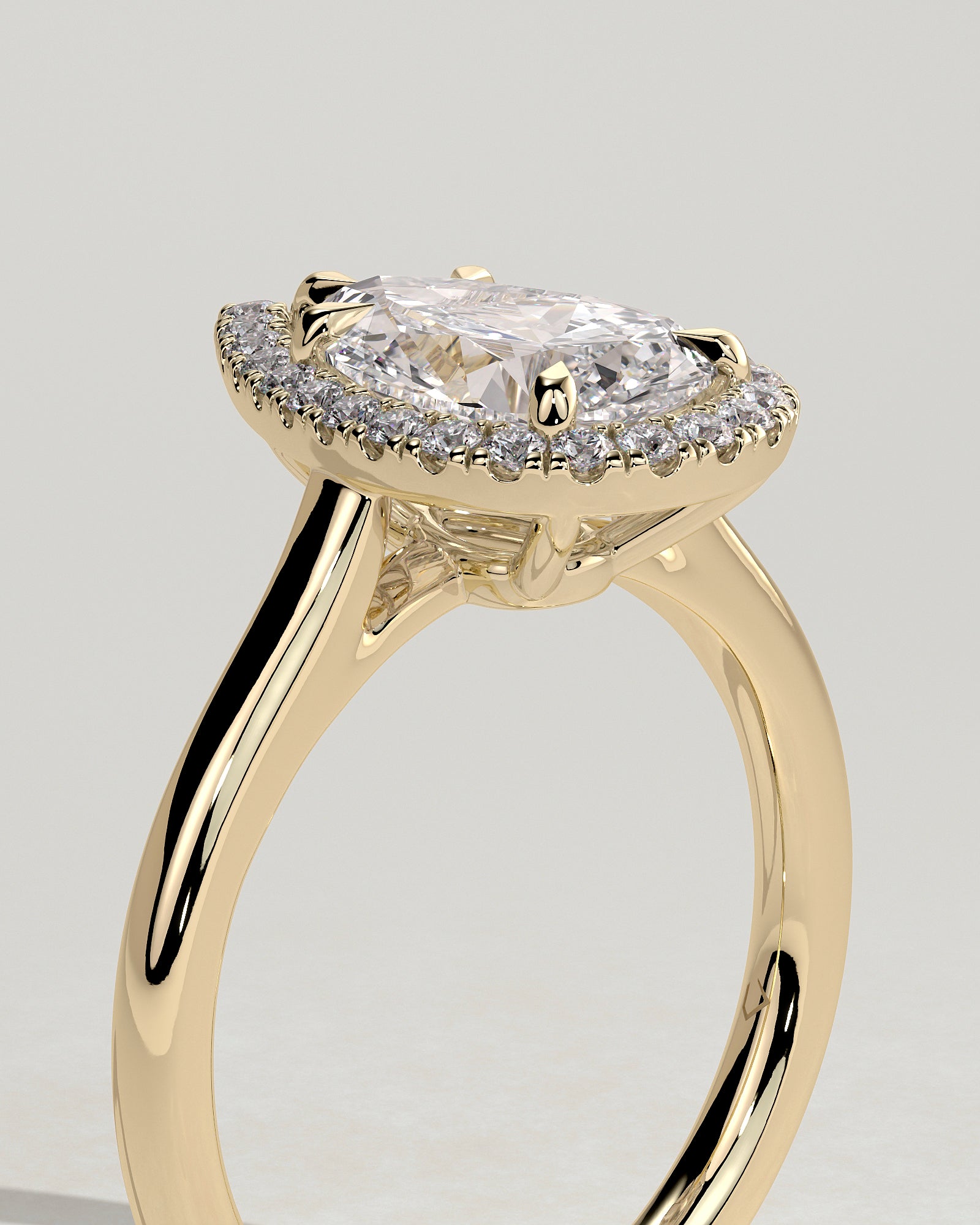 2.0CT Pear Lab Grown Diamond Halo Solitaire Engagement Ring