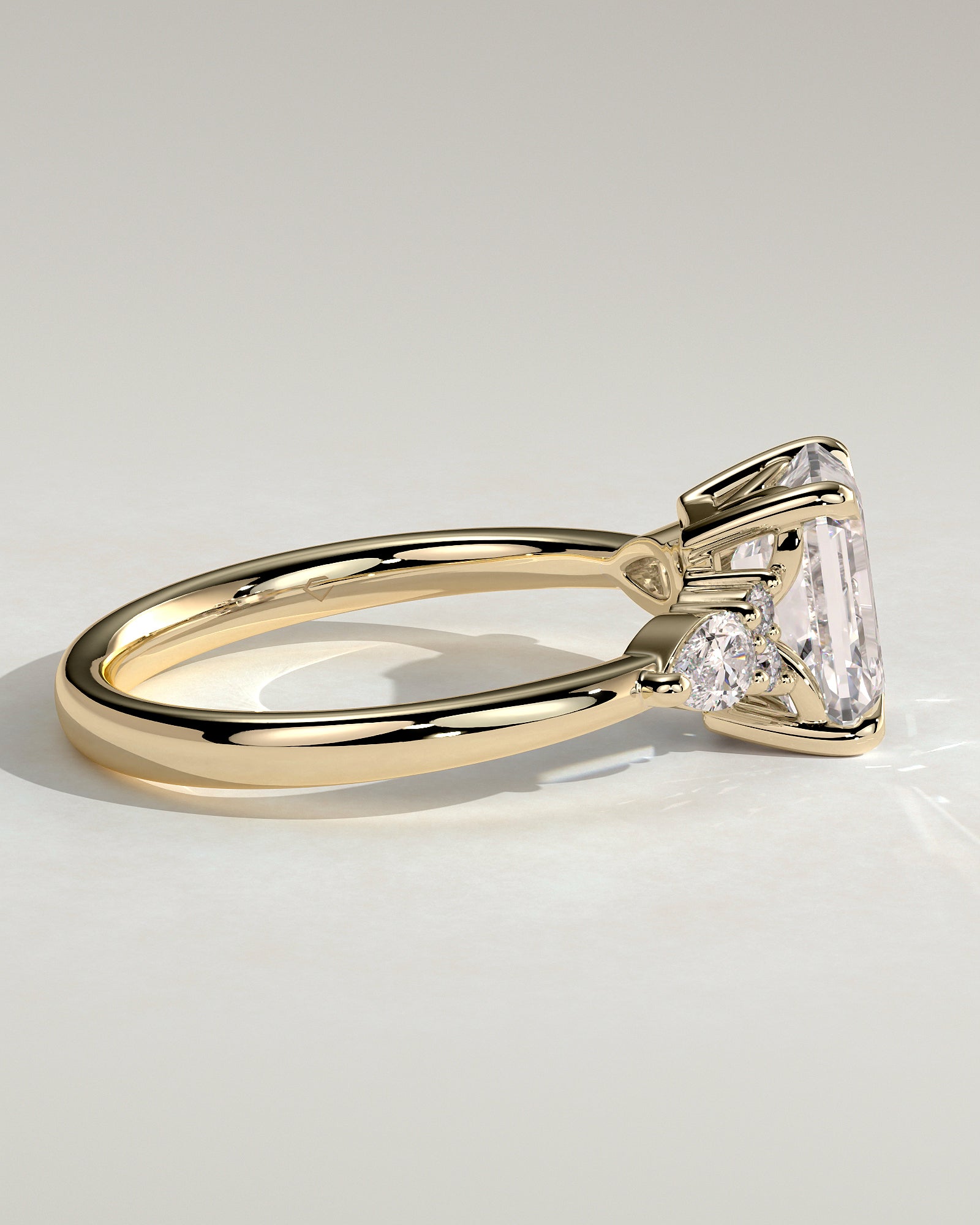 2.0CT Emerald Cut Lab Grown Diamond Cluster Engagement Ring