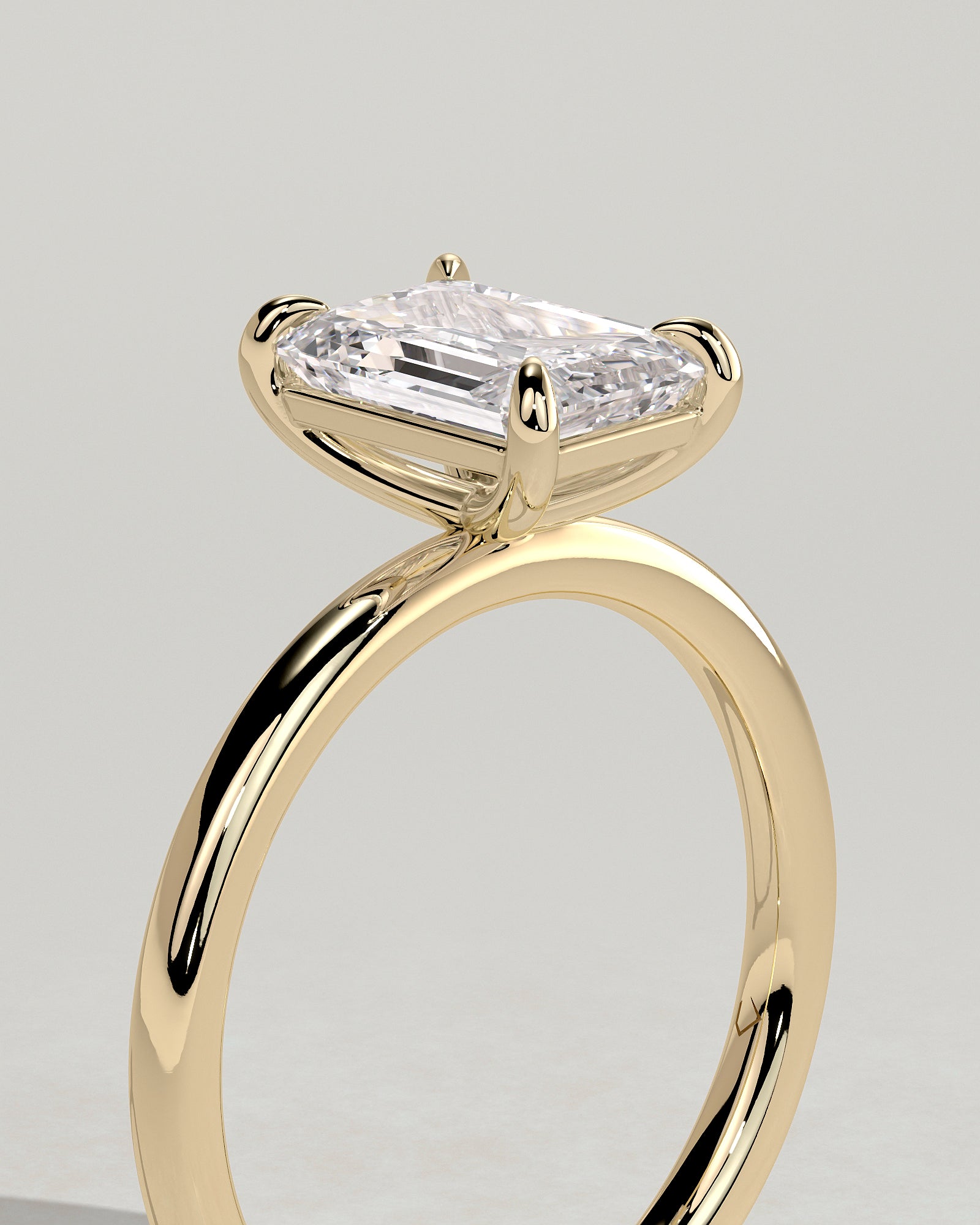2.0CT Emerald Cut Lab Grown Diamond Solitaire Engagement Ring