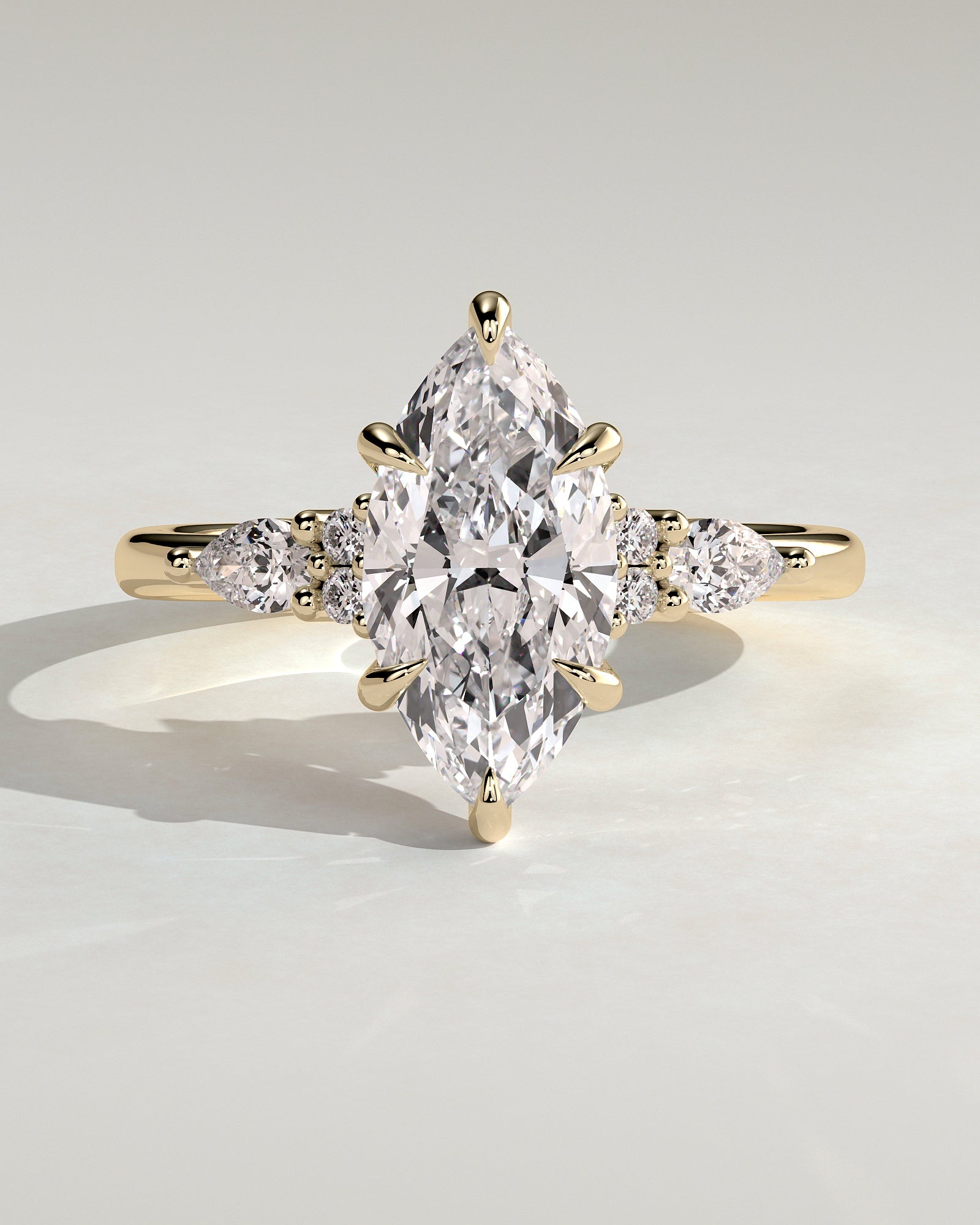 2.0CT Marquise Lab Grown Diamond Cluster Engagement Ring