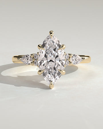 2.0CT Marquise Lab Grown Diamond Cluster Engagement Ring