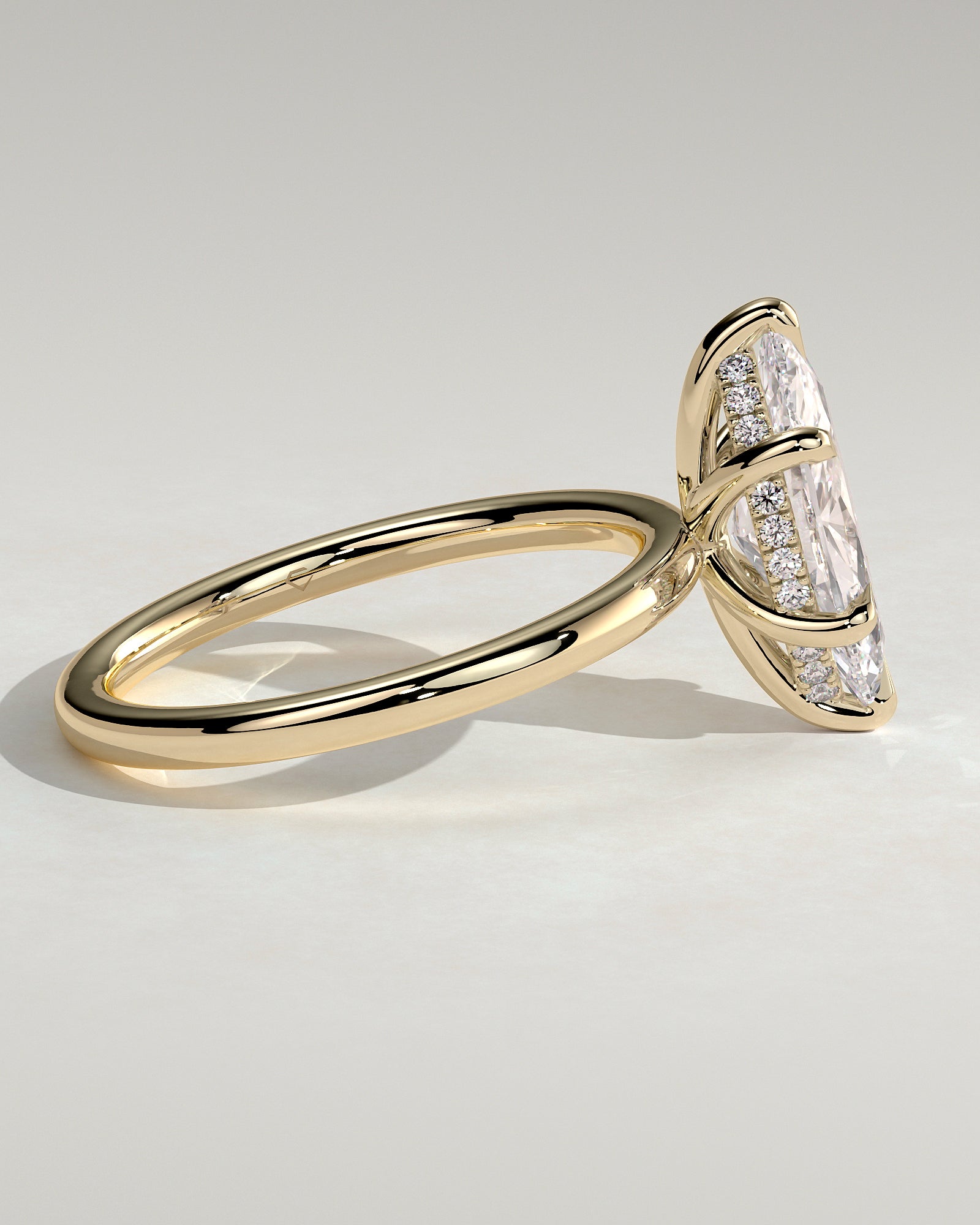 2.0CT Marquise Lab Grown Diamond Hidden Halo Solitaire Engagement Ring