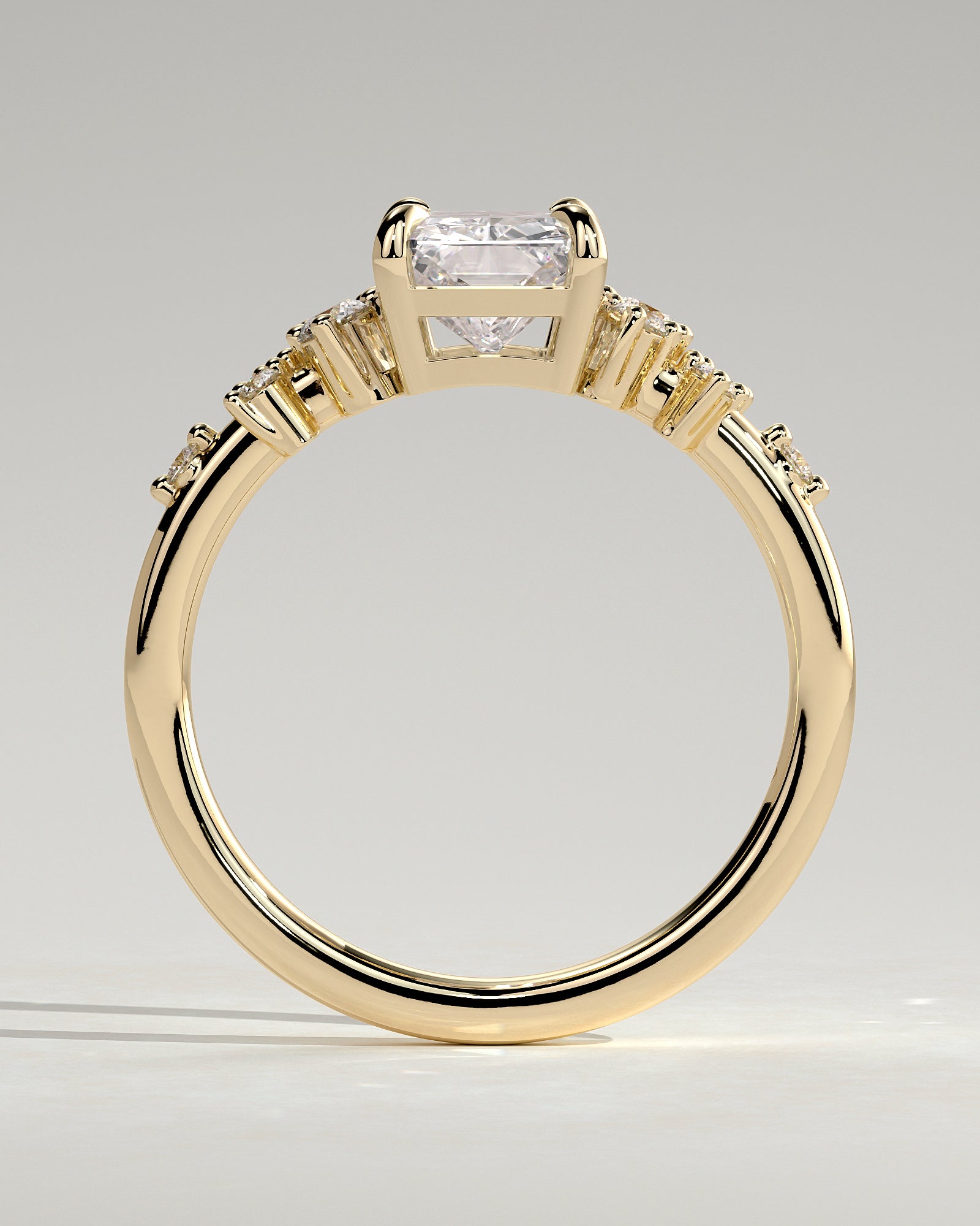 2.0CT Radiant Cut Lab Grown Diamond Cluster Engagement Ring