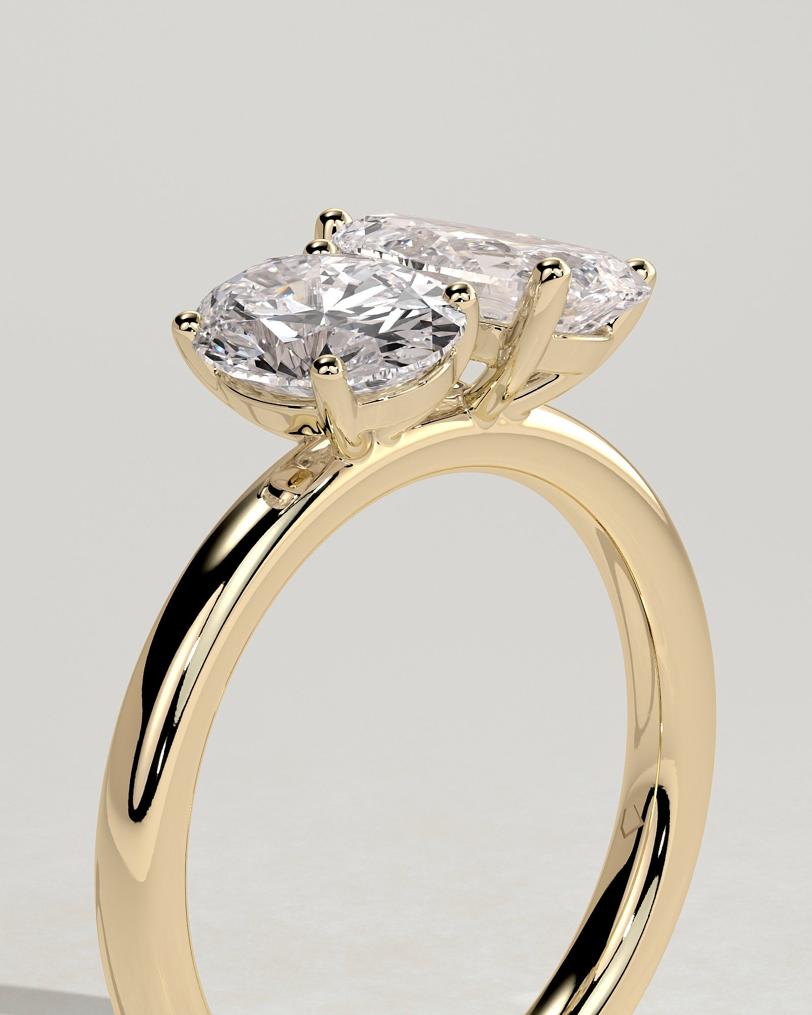 1.50CT Oval & 1.50CT Pear Lab Grown Diamond Toi et Moi Engagement Ring
