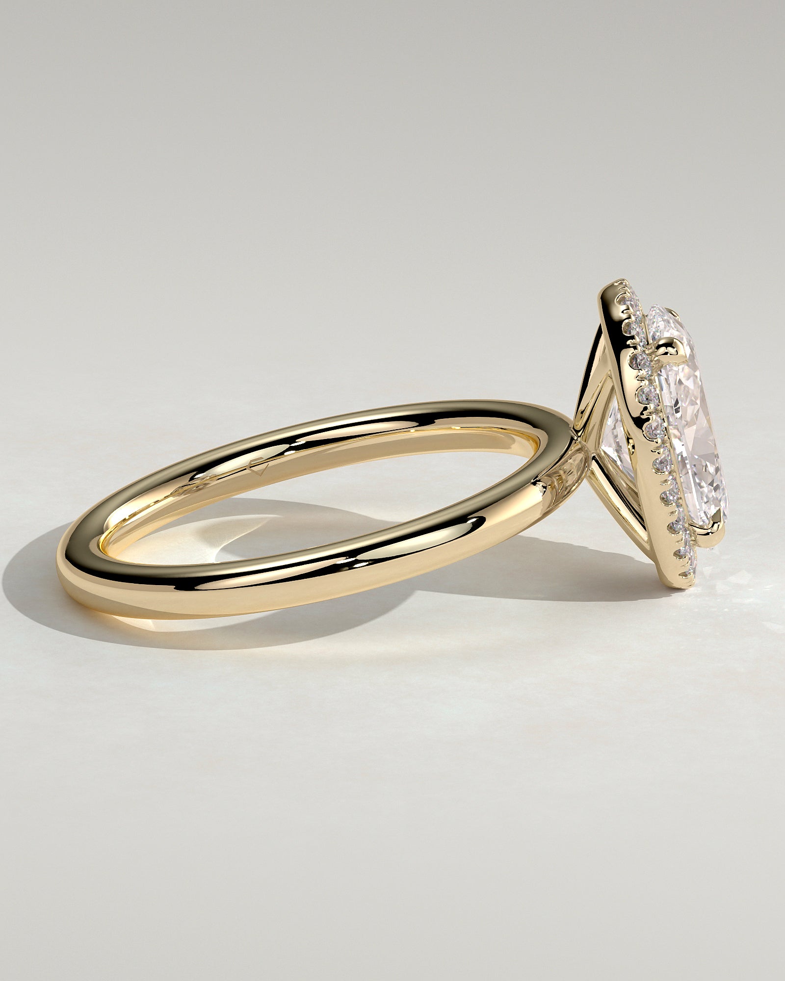2.0CT Oval Lab Grown Diamond Halo Solitaire Engagement Ring