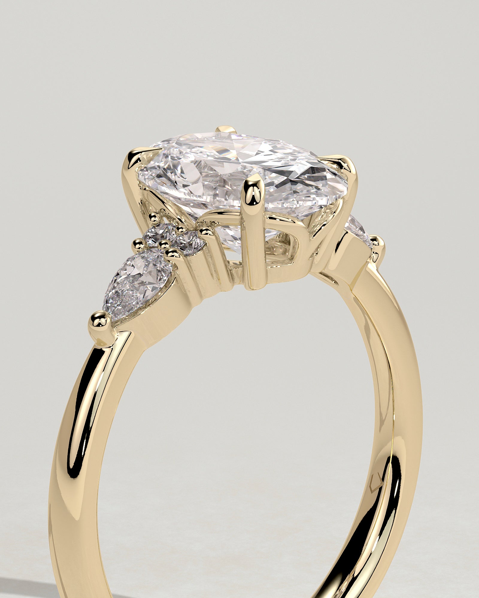2.0CT Oval Lab Grown Diamond Cluster Engagement Ring