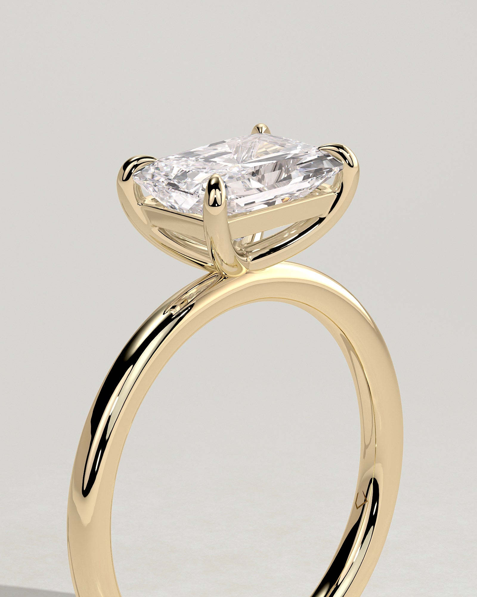 2.0CT East West Radiant Lab Grown Diamond Solitaire Engagement Ring