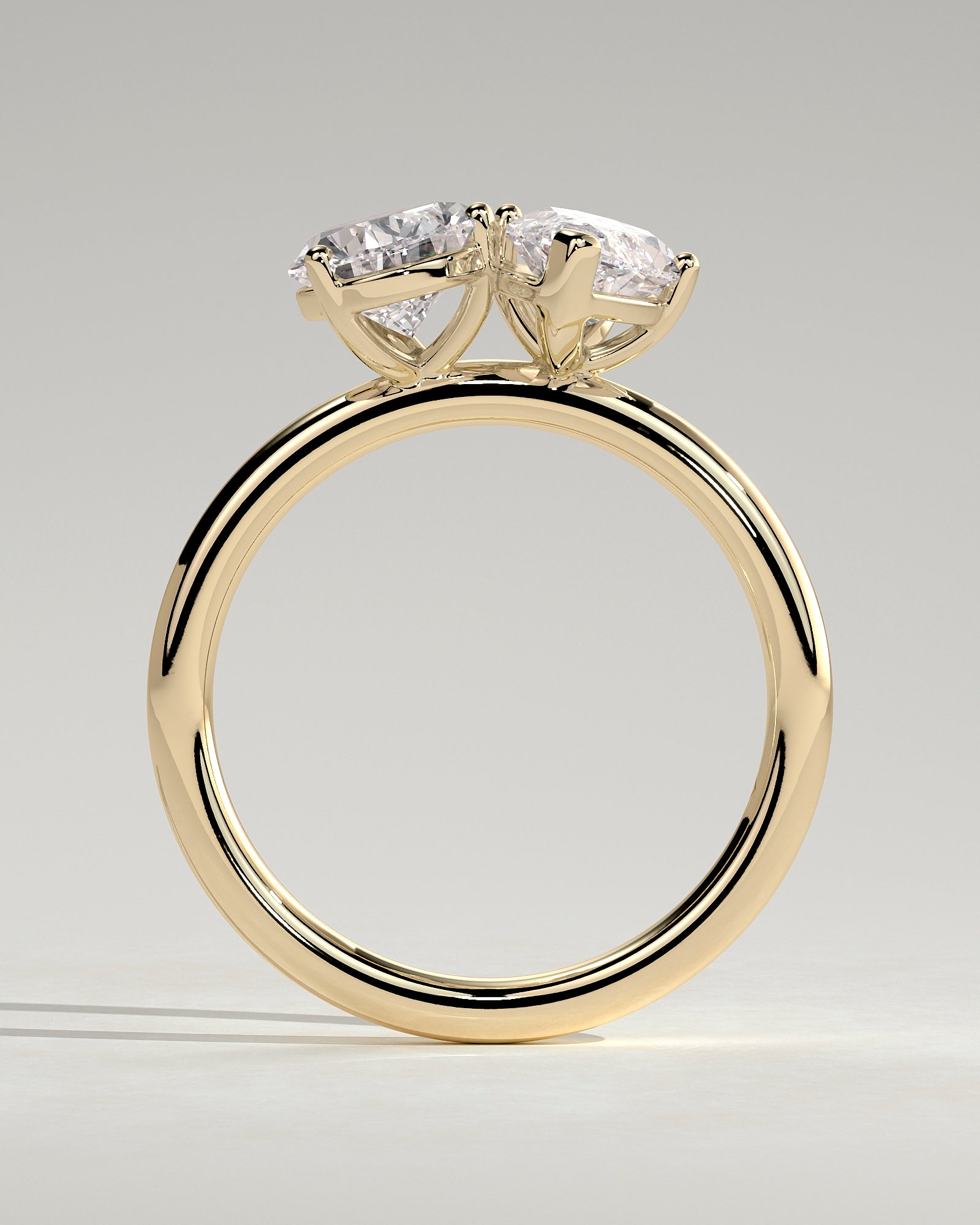 1.80CT Pear & 1.50CT Marquise Lab Grown Diamond Toi et Moi Engagement Ring