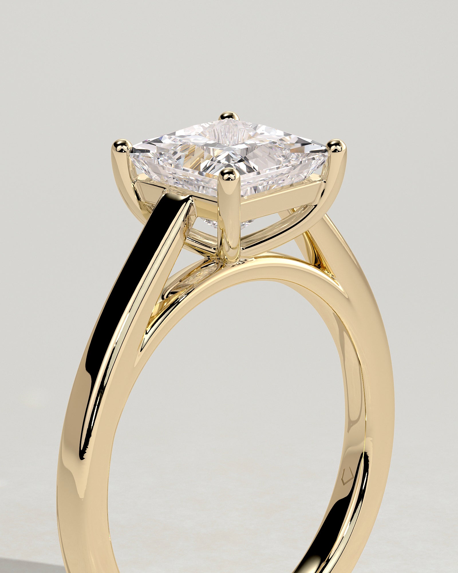 2.0CT Princess Lab Grown Diamond Cathedral Engagement Ring