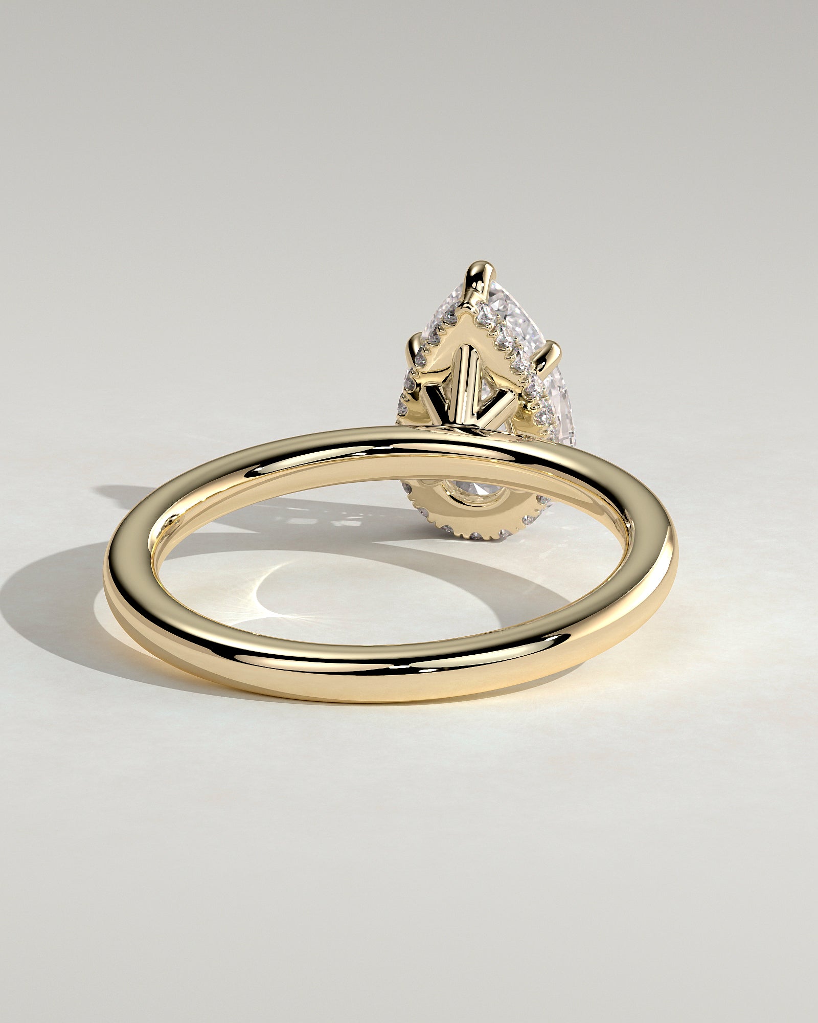 2.0CT Pear Lab Grown Diamond Hidden Halo Solitaire Engagement Ring