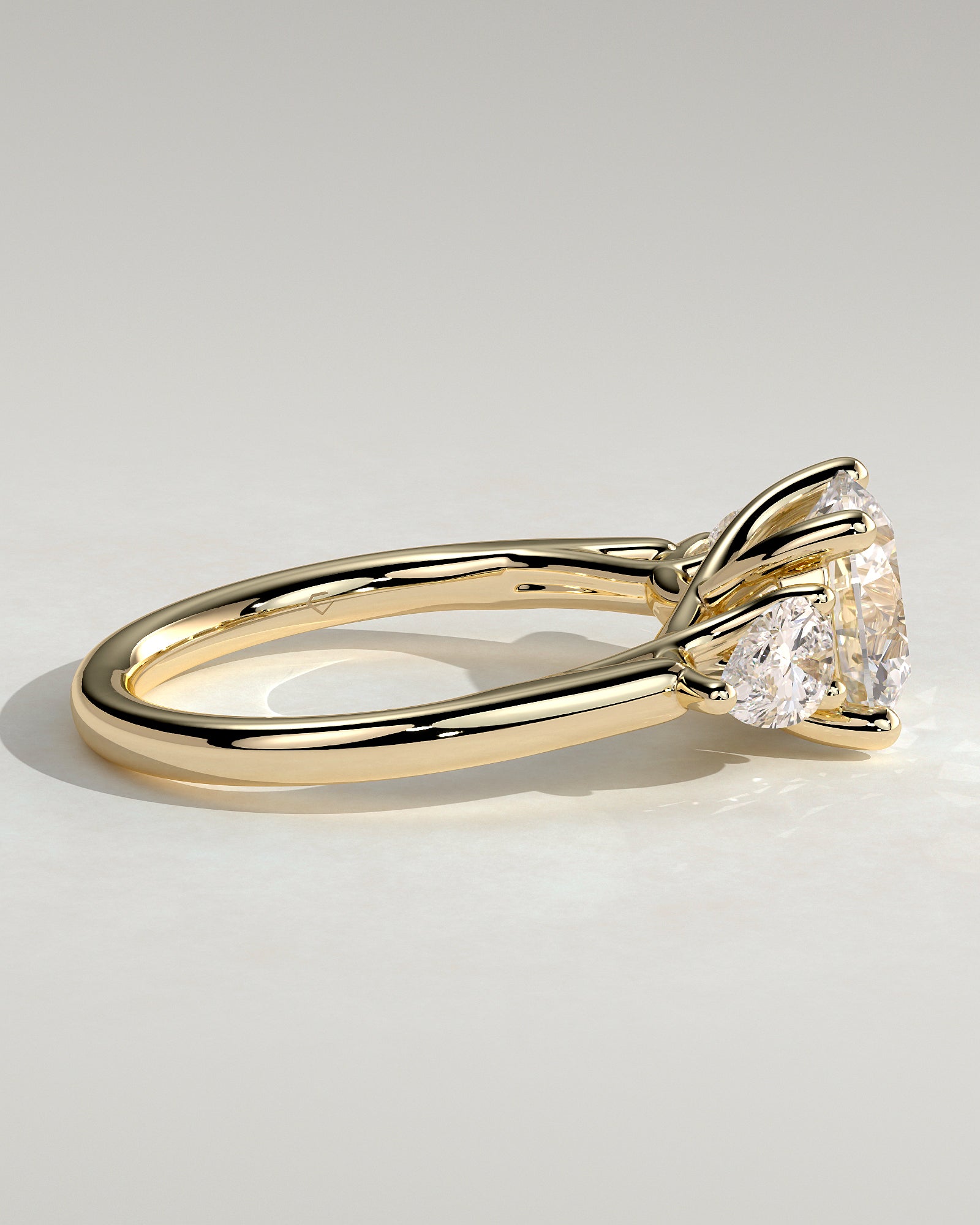 2.0CT Round Cut Lab Grown Diamond Three Stone Engagement Ring