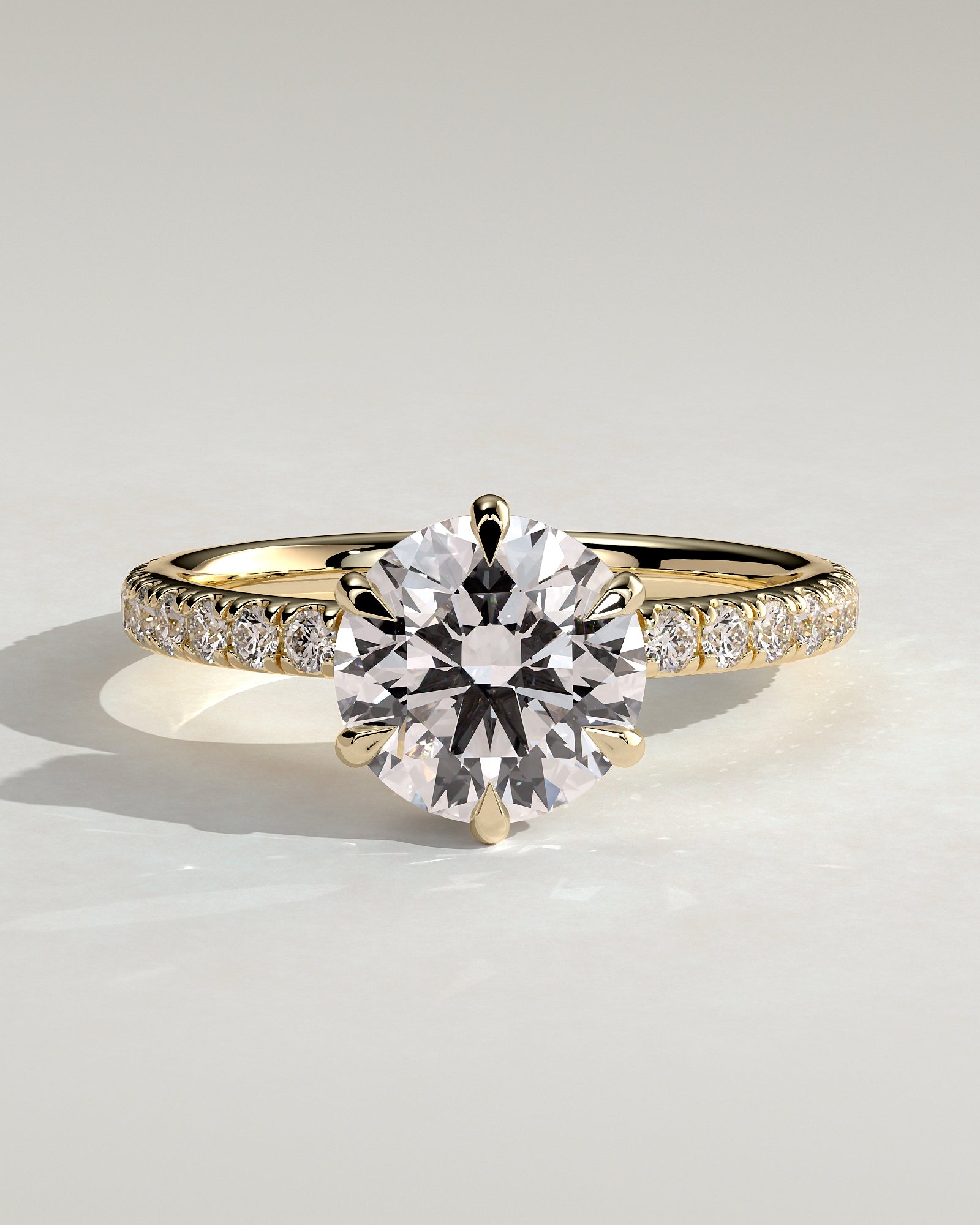 2.0CT Round Lab Grown Diamond Hidden Halo Pave Engagement Ring