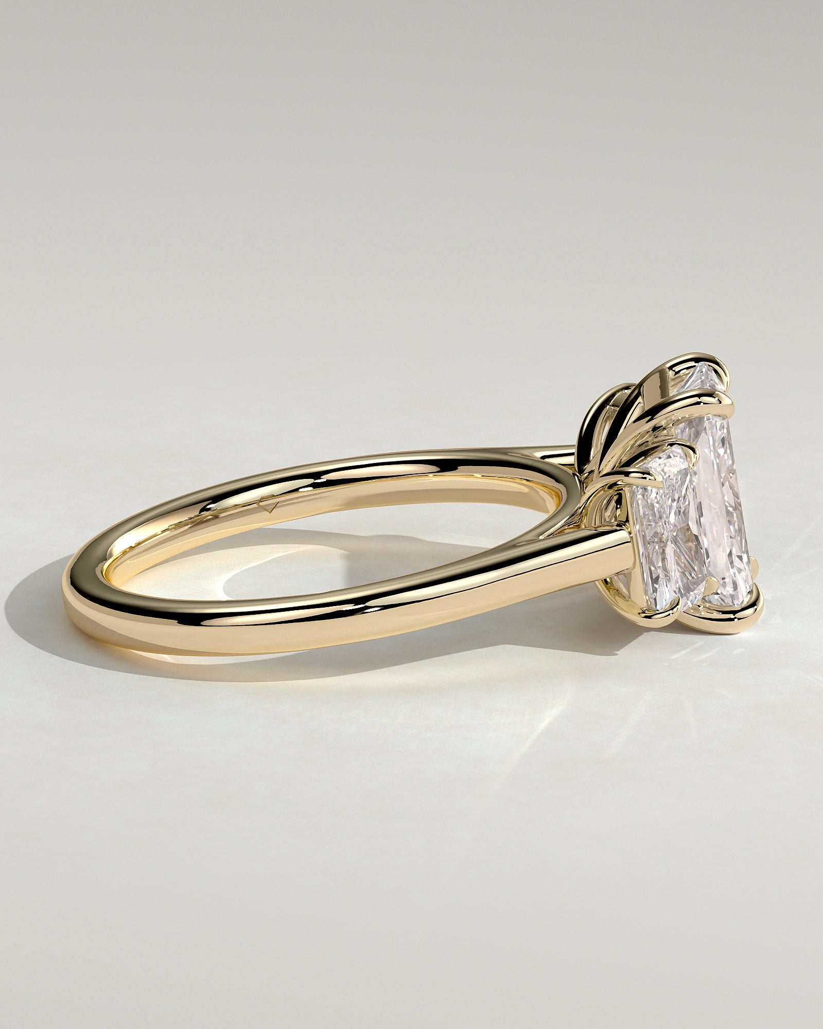 2.0CT Radiant Cut Lab Grown Diamond Three Stone Engagement Ring