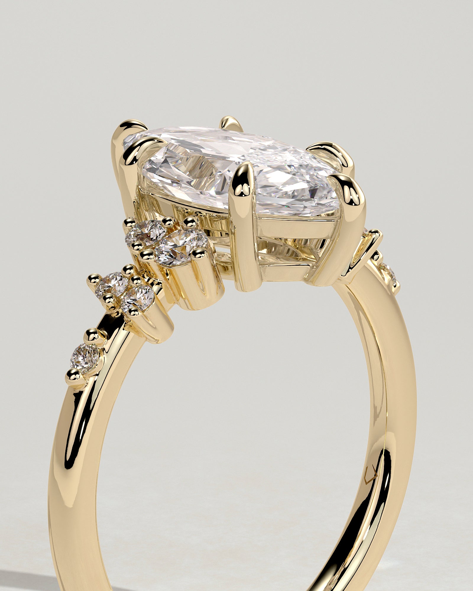 2.0CT Marquise Lab Grown Diamond Cluster Engagement Ring