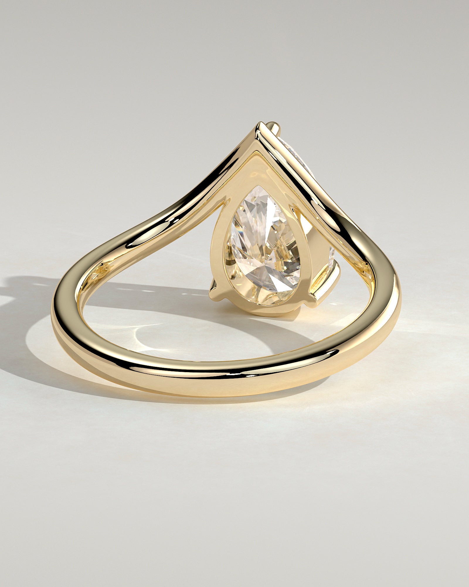 2.0CT Pear Lab Grown Diamond Curved Engagement Ring