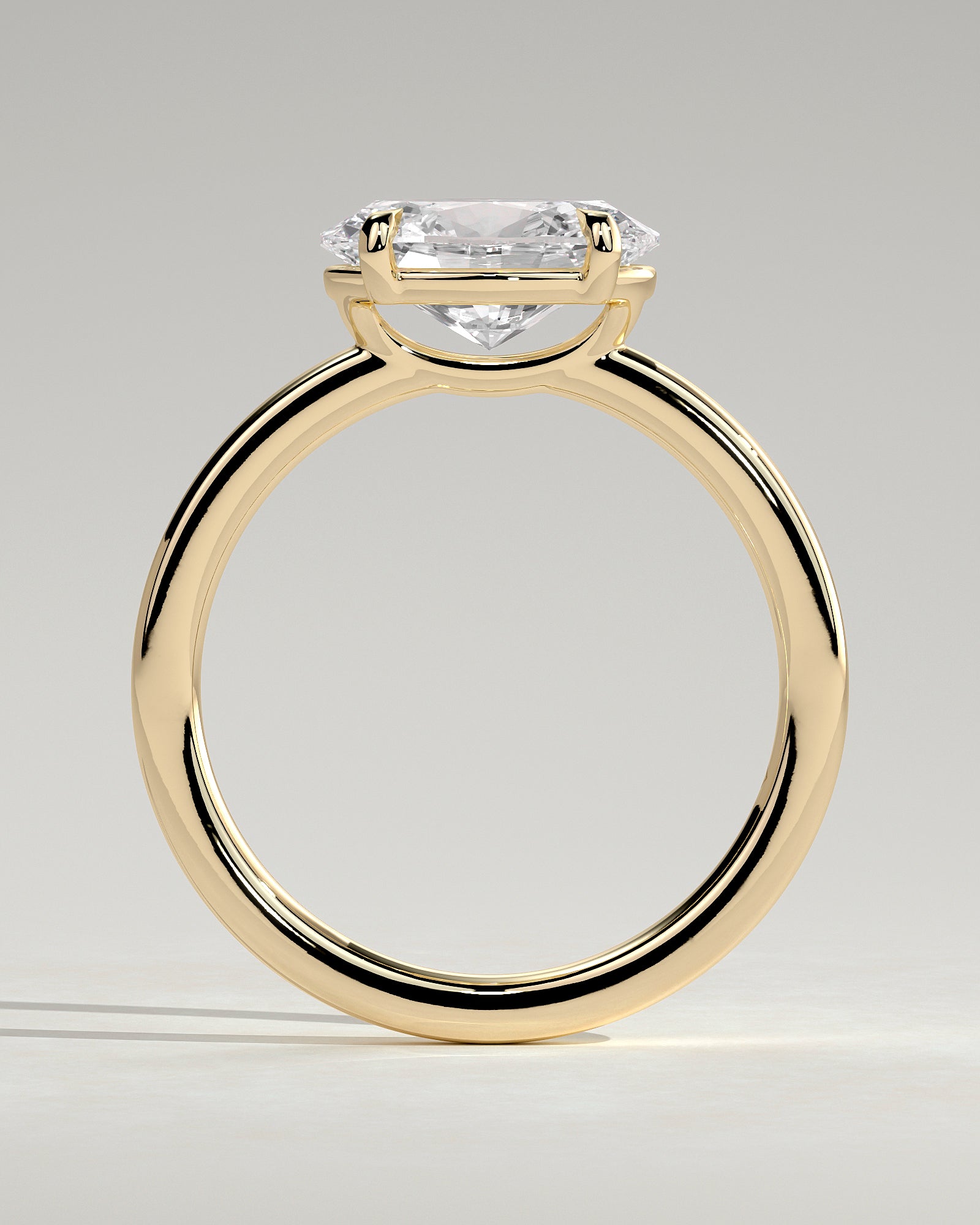 2.0CT East West Oval Lab Grown Diamond Solitaire Engagement Ring