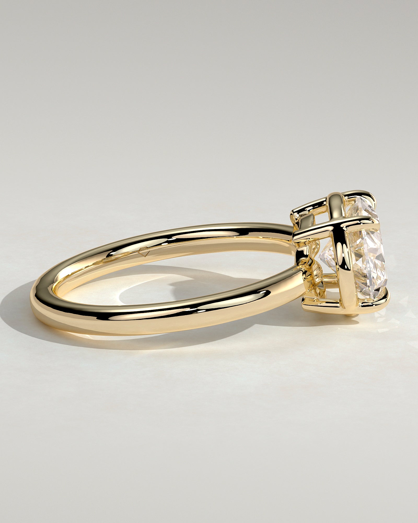 2.0CT East West Oval Lab Grown Diamond Solitaire Frame Bezel Engagement Ring