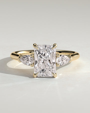 2.0CT Radiant Cut Lab Grown Diamond Three Stone Engagement Ring