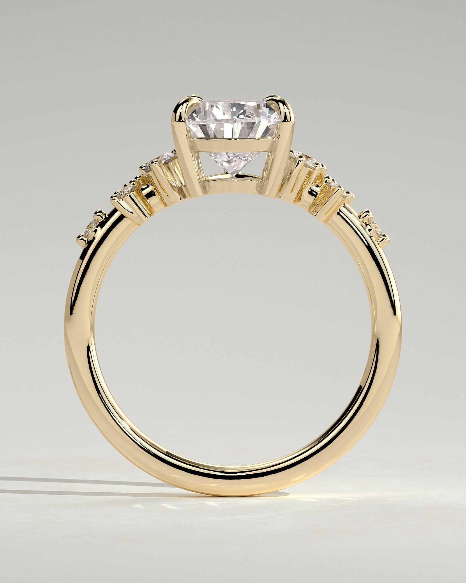 2.0CT Pear Cut Lab Grown Diamond Cluster Engagement Ring